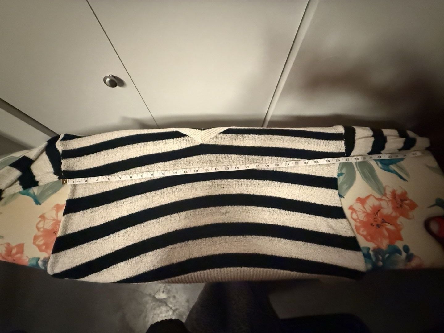 Philosophy Republic Clothing Striped V-Neck Sweater Size S Black White 7
