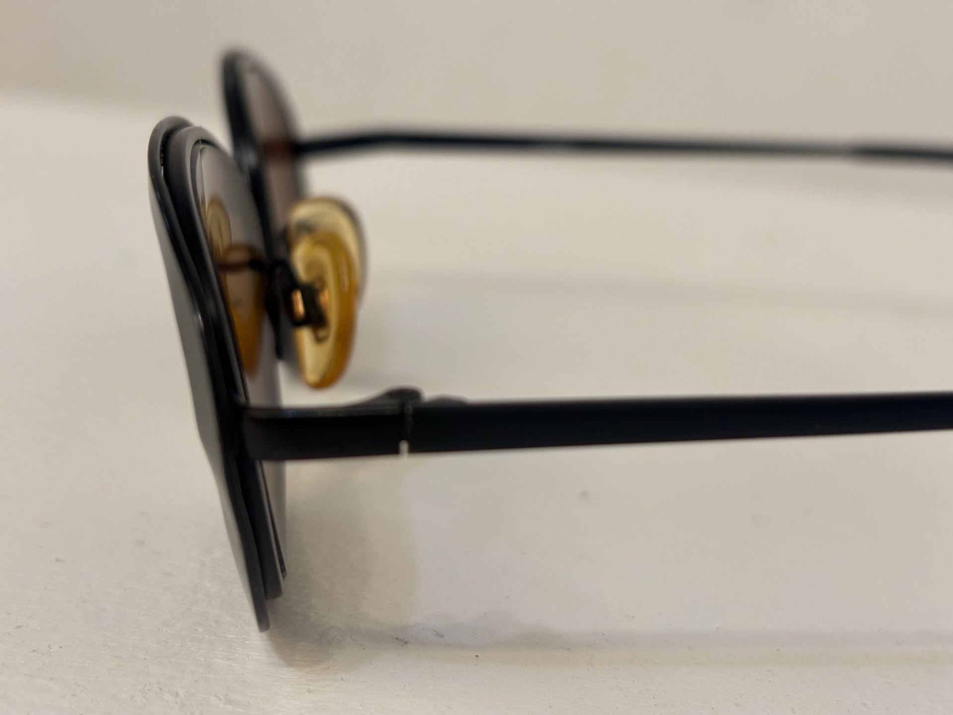 Vintage Black Oval Sunglasses Brown Lenses 5