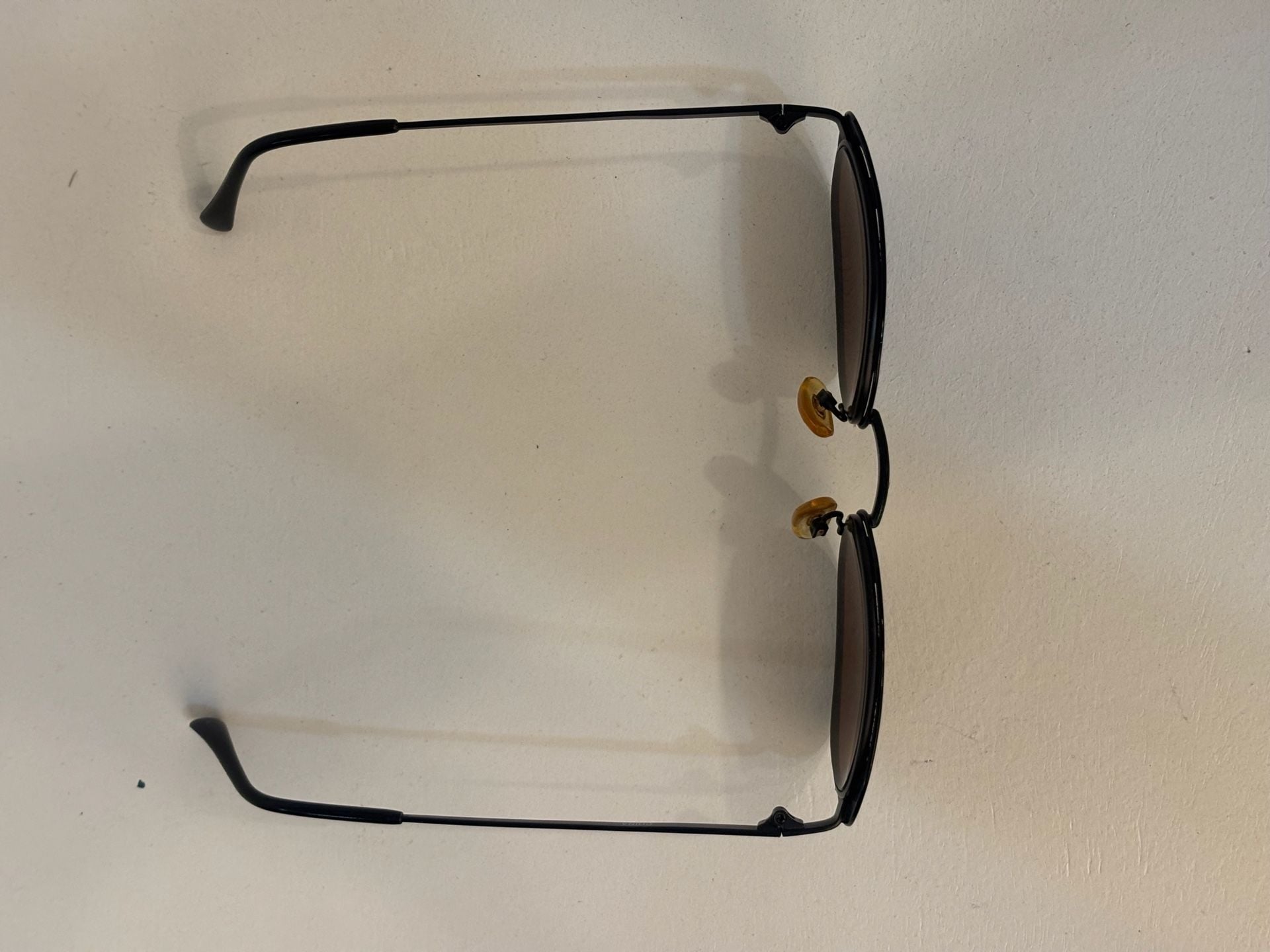 Vintage Black Oval Sunglasses Brown Lenses 10