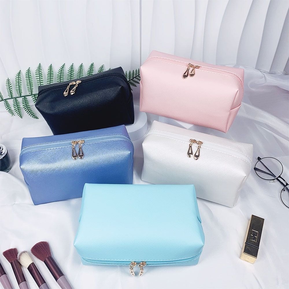 Unique Bargains PU Leather Waterproof Makeup Bag Cosmetic Case ..., 15