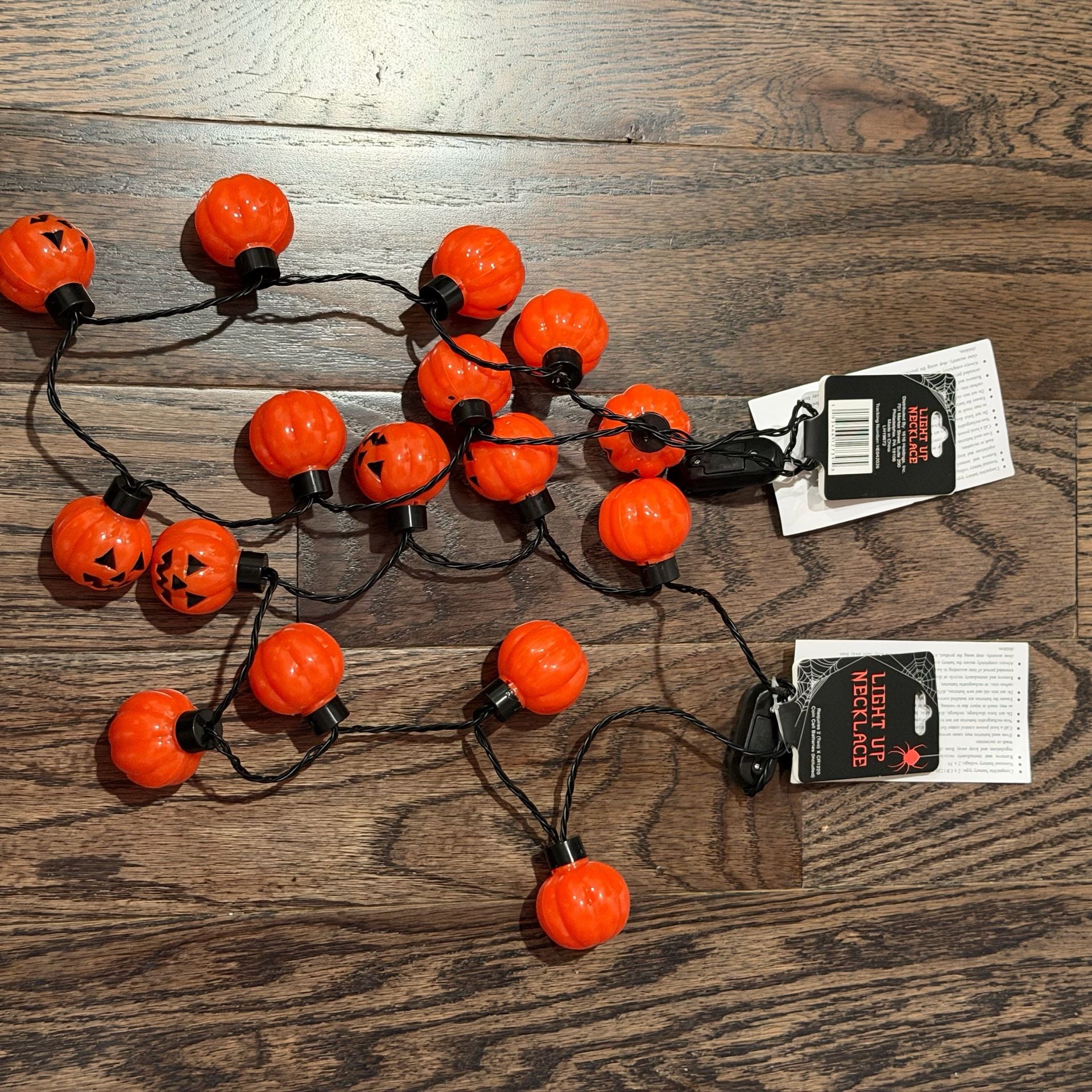1616 Holdings Inc. Light Up Pumpkin Necklace Halloween Set of 2 1