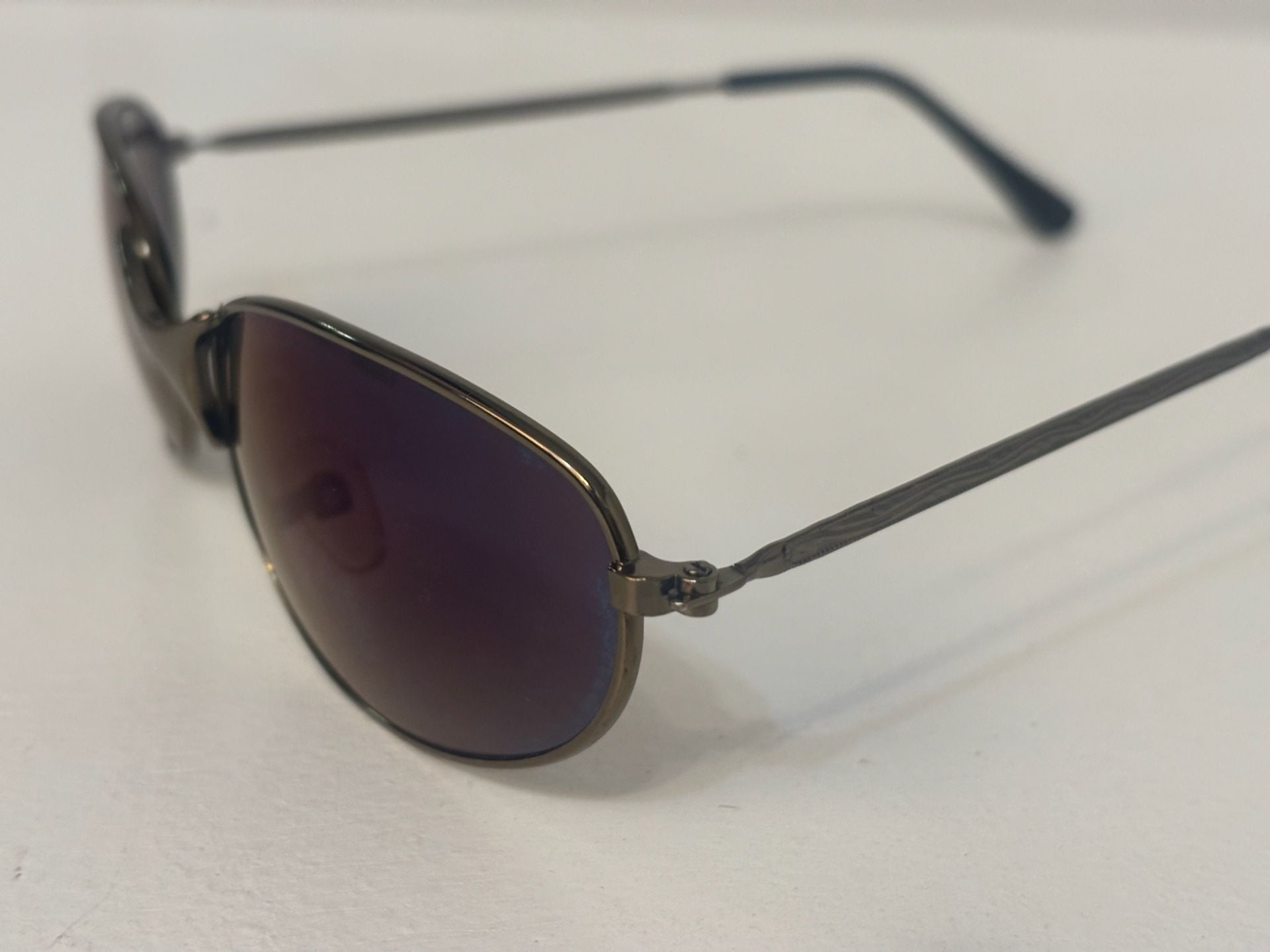 Vintage “Oakley style” Sunglasses Pewter Frame Black Lenses 3