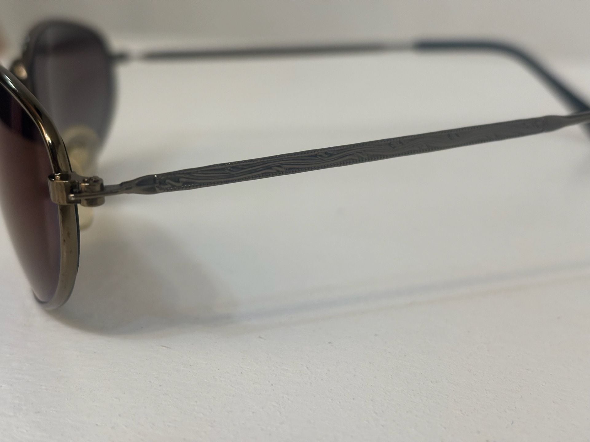 Vintage “Oakley style” Sunglasses Pewter Frame Black Lenses 5