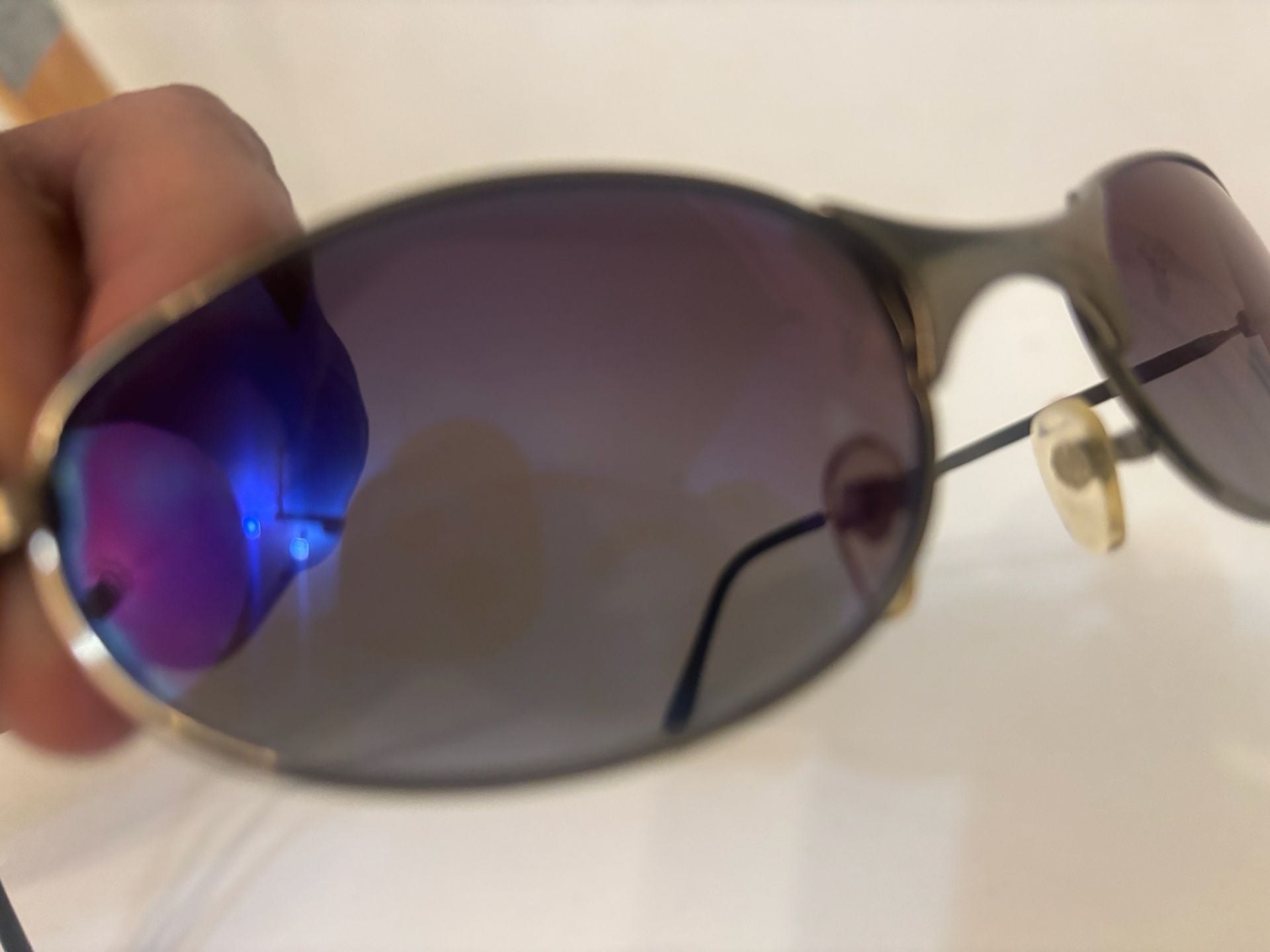 Vintage “Oakley style” Sunglasses Pewter Frame Black Lenses 10