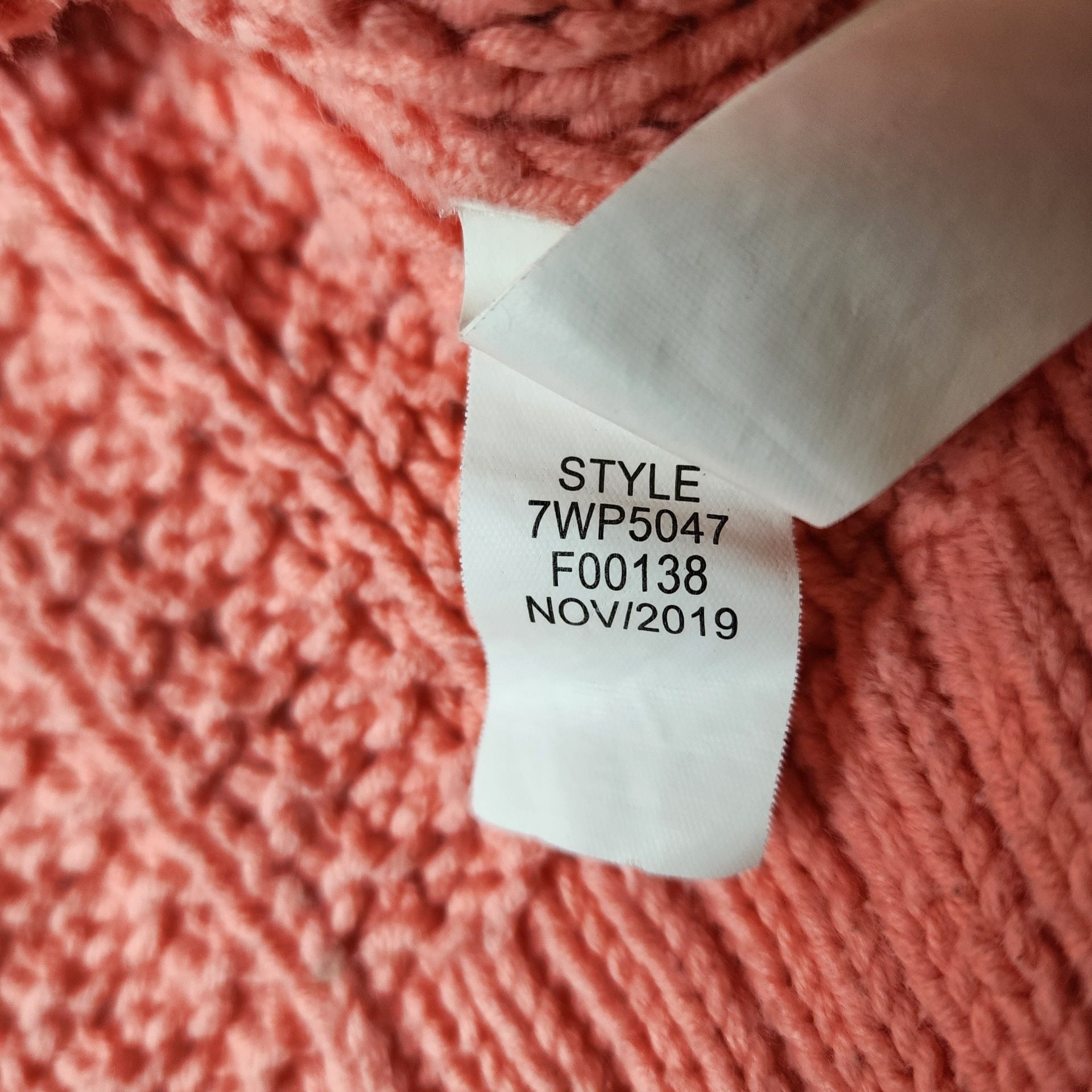 Lucky Brand V-Neck Sweater Size L Coral Pink Ribbed Knit 4