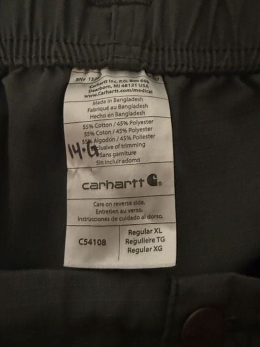 Carhartt Scrub Pants Size XL Green Medical Cargo C54108 Regular XL 4