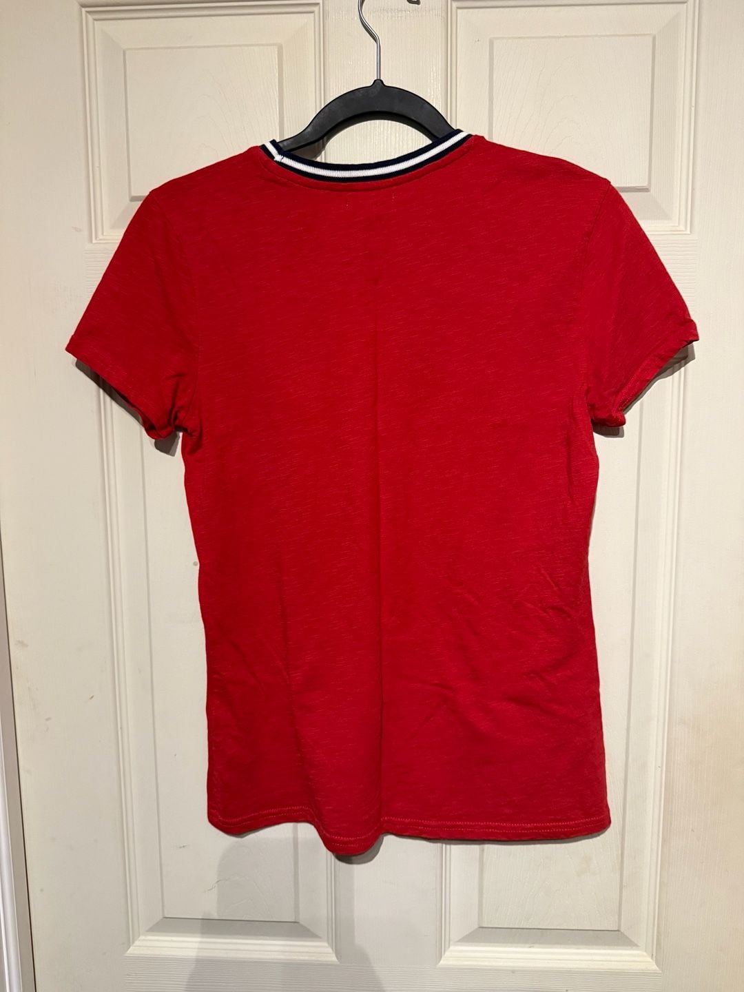 U.S. Polo Assn. T-Shirt Size M Red Cotton Striped Collar 3