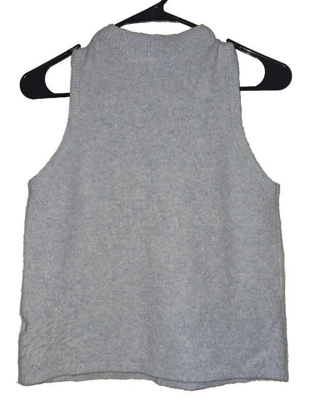 Light Blue Mock Neck Sleeveless Sweater 3