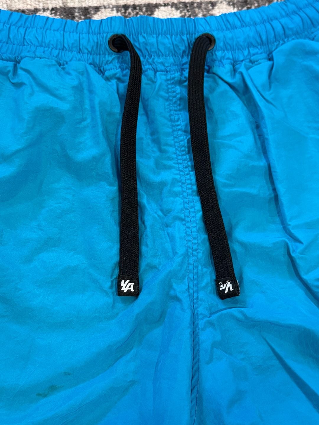 Young LA Swim Shorts Blue White Black Colorblock Drawstring 5