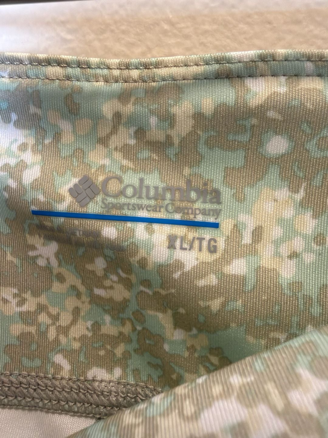 Columbia Active Leggings Size XL Camo Mint Green Athletic Pants 3