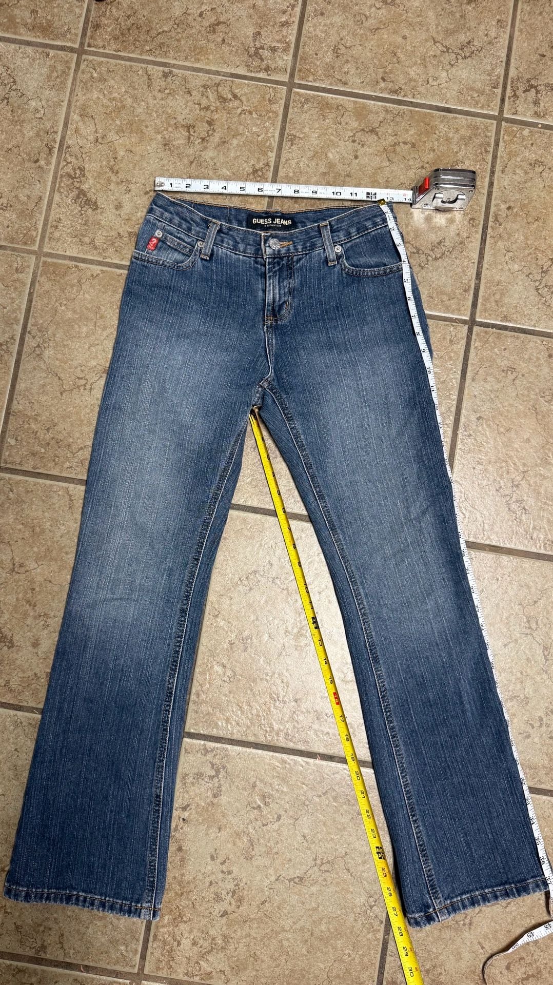 GUESS Jeans Womens Size 28 Blue Denim Straight Leg 100% Cotton Y2K Vintage S6 3