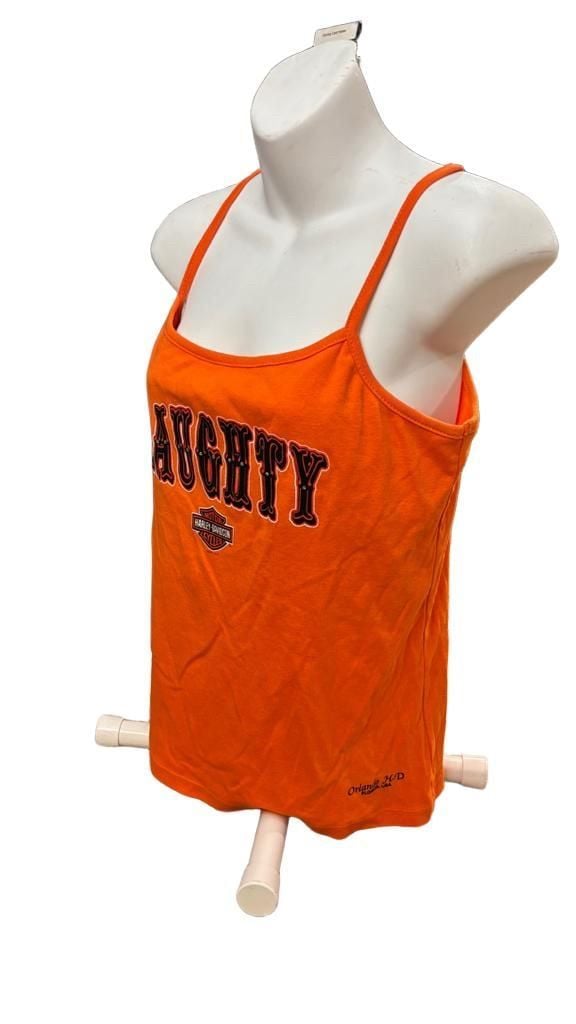 2007 y2kHarley-Davidson Naughty But Nice Camisole Tank Top Orange XL Orlando 3