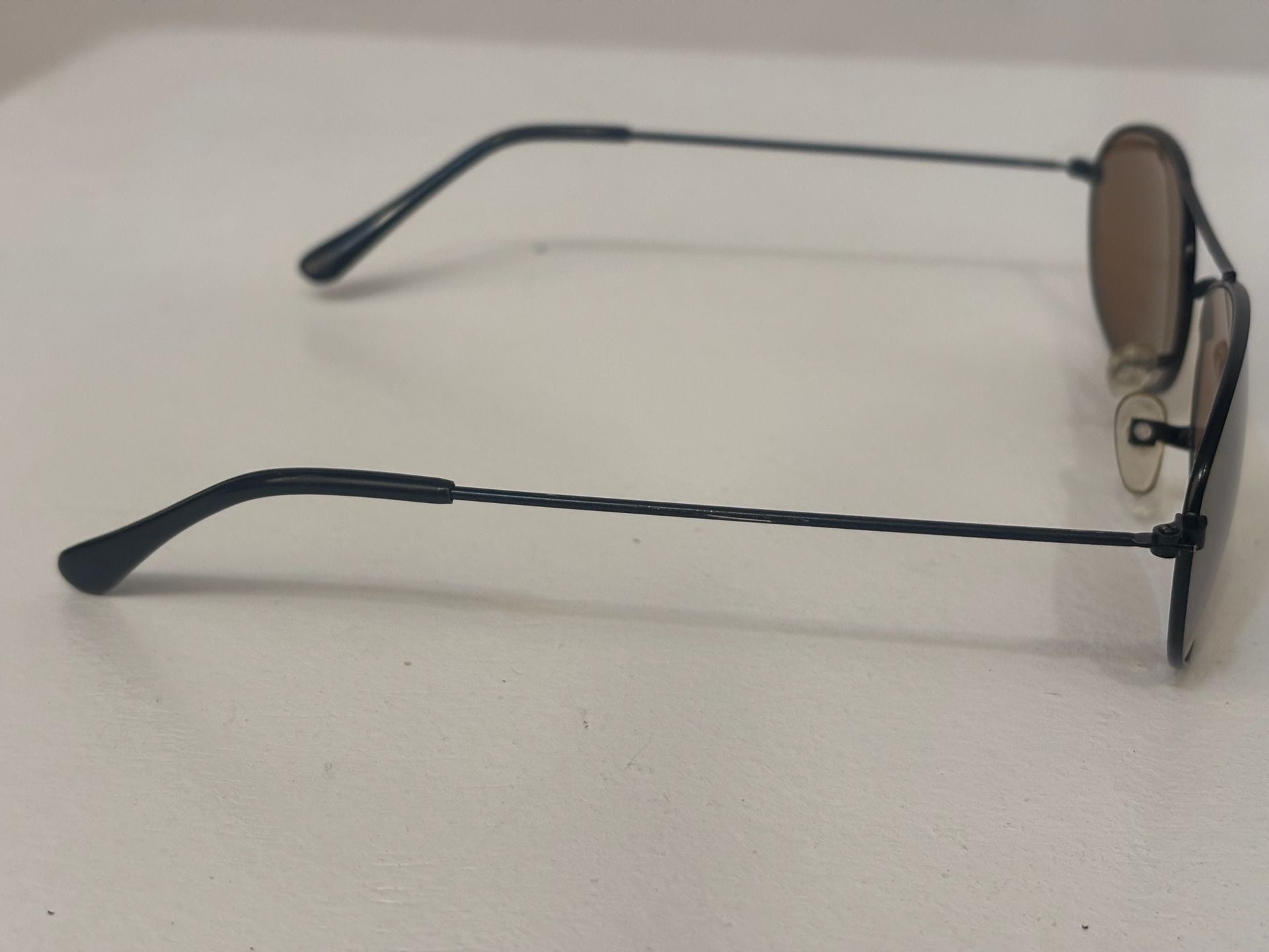 Classic Aviator Sunglasses Black Metal Frame Brown Lenses 6