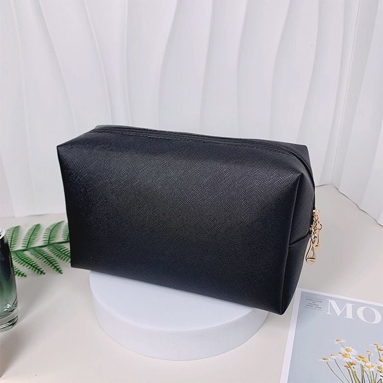 Large Hot Pearl Letter Cosmetic Bag in Black 2