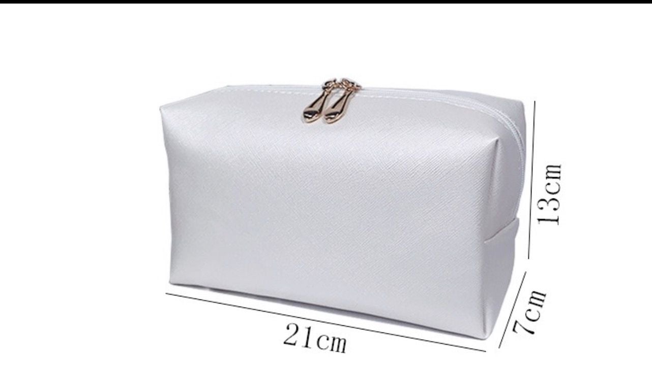 Large Hot Pearl Letter Cosmetic Bag in Black 4