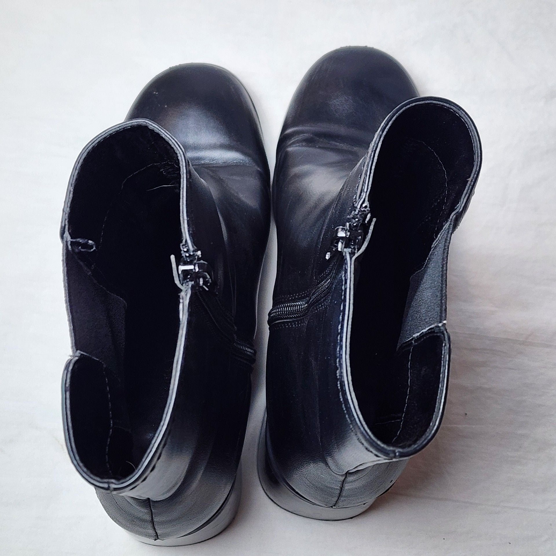 Nine West Ankle Boots Size 8M Black Block Heel Zip Up Shoes 9