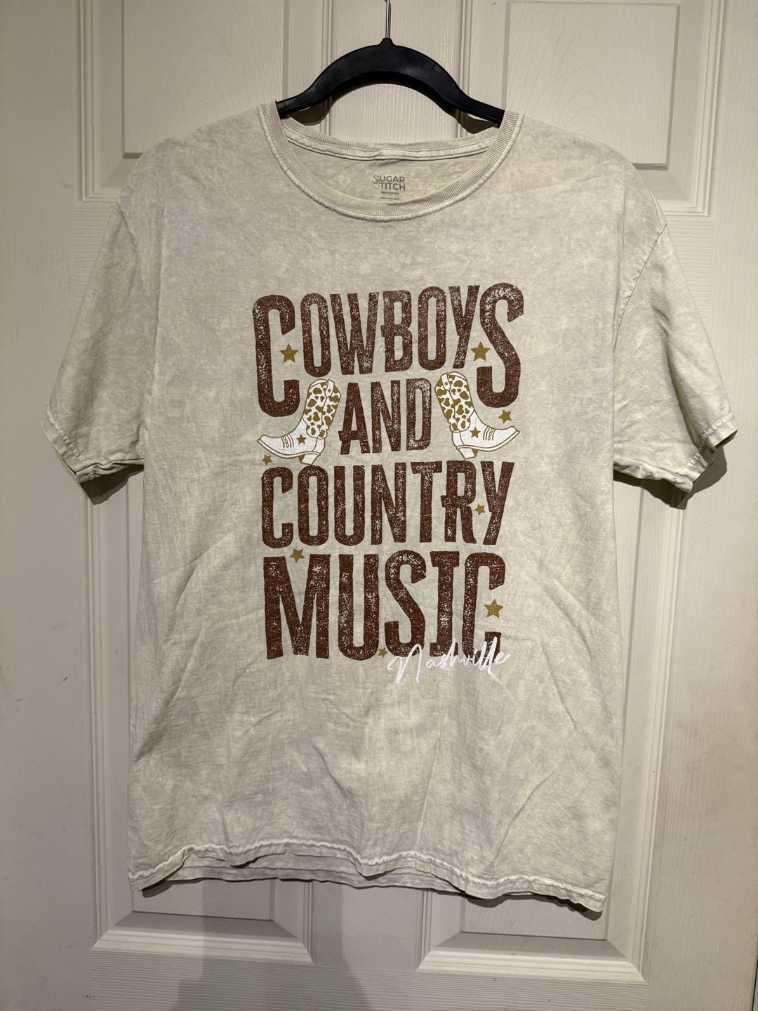 Sugar Stitch Cowboys And Country Music Nashville Acid Wash T-Shirt 2