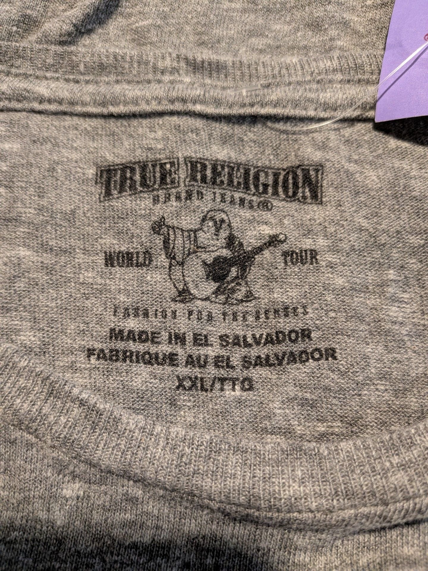 True Religion Bold Eagle SS Crew Neck Tee Size XXL Heather Grey 2