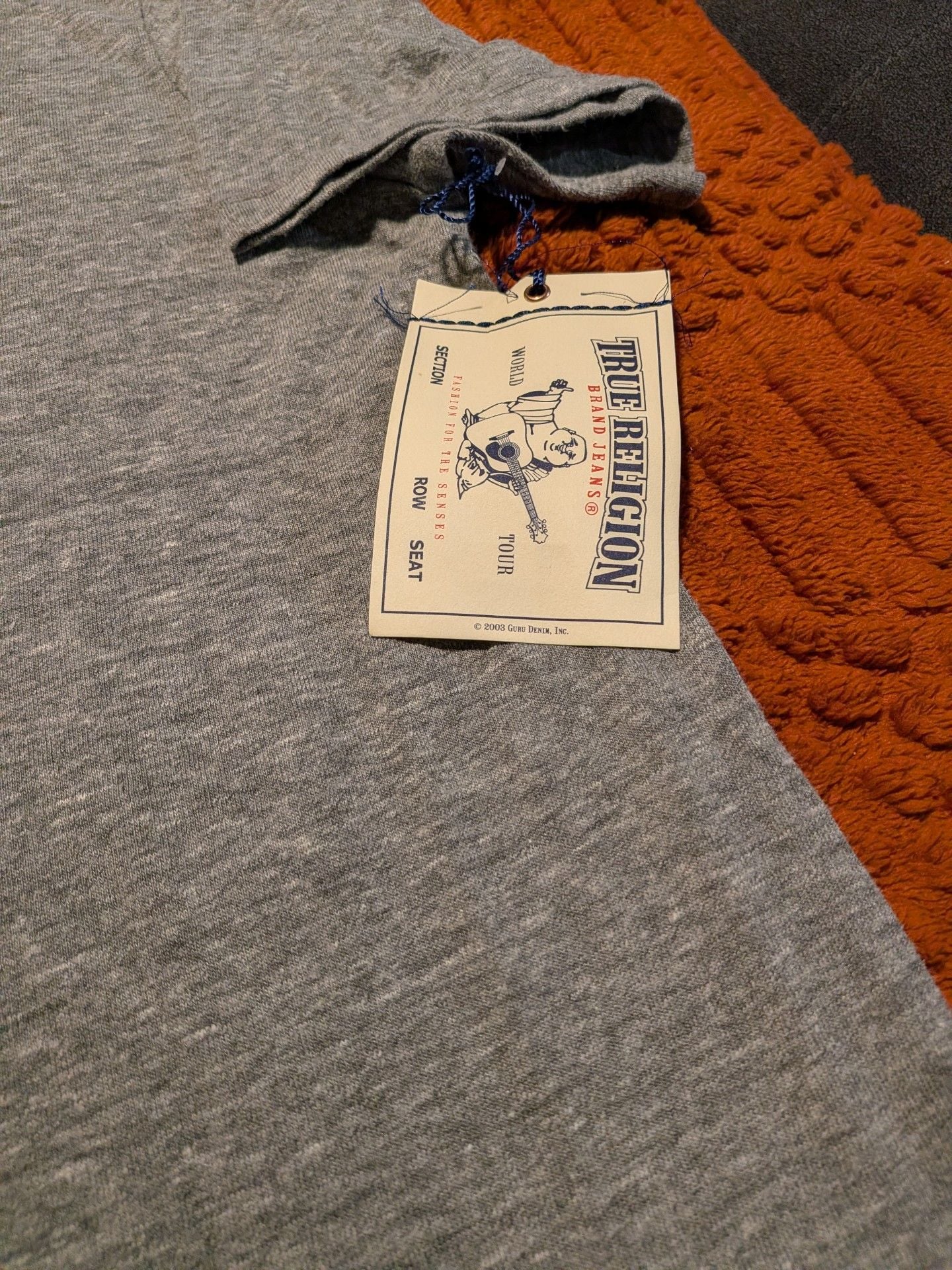 True Religion Bold Eagle SS Crew Neck Tee Size XXL Heather Grey 3