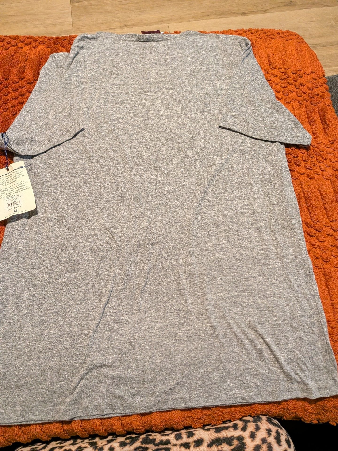 True Religion Bold Eagle SS Crew Neck Tee Size XXL Heather Grey 4