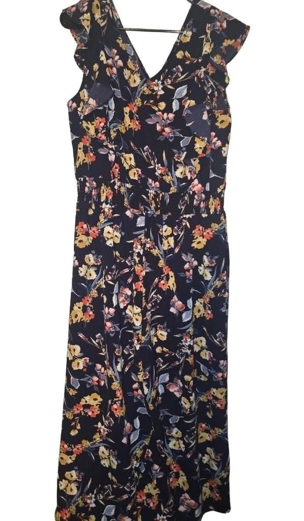 Floral Dress V-Neck Ruffle Sleeves 4