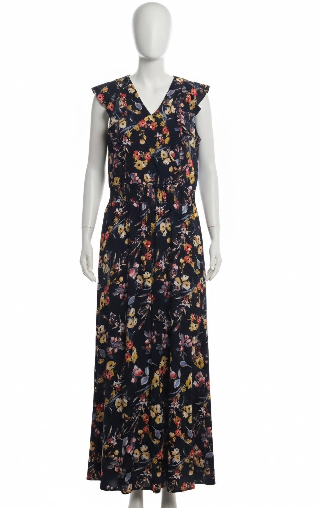 Floral Dress V-Neck Ruffle Sleeves 2
