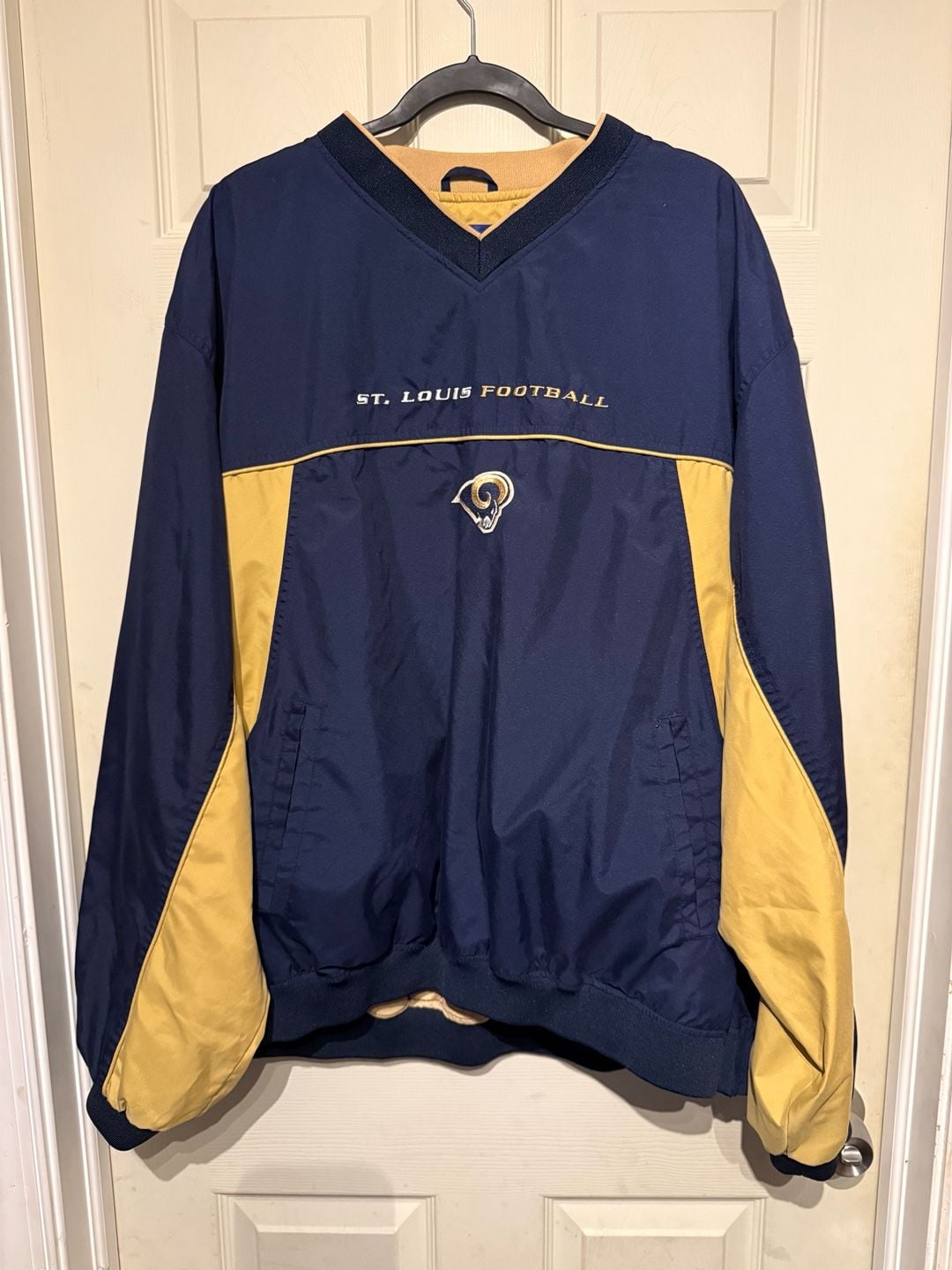 Vintage St. Louis Rams NFL Starter Windbreaker Jacket Blue Gold 2