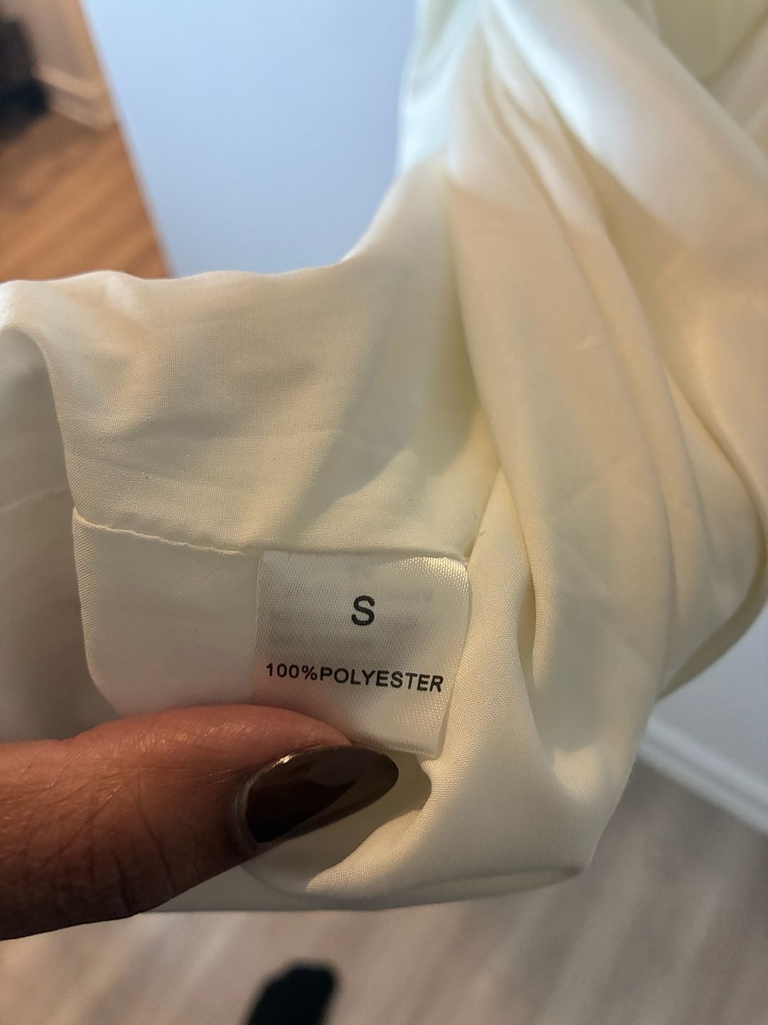 LEAU Ivory Satin Ruched Bustier Cinched Dress Size Small 5