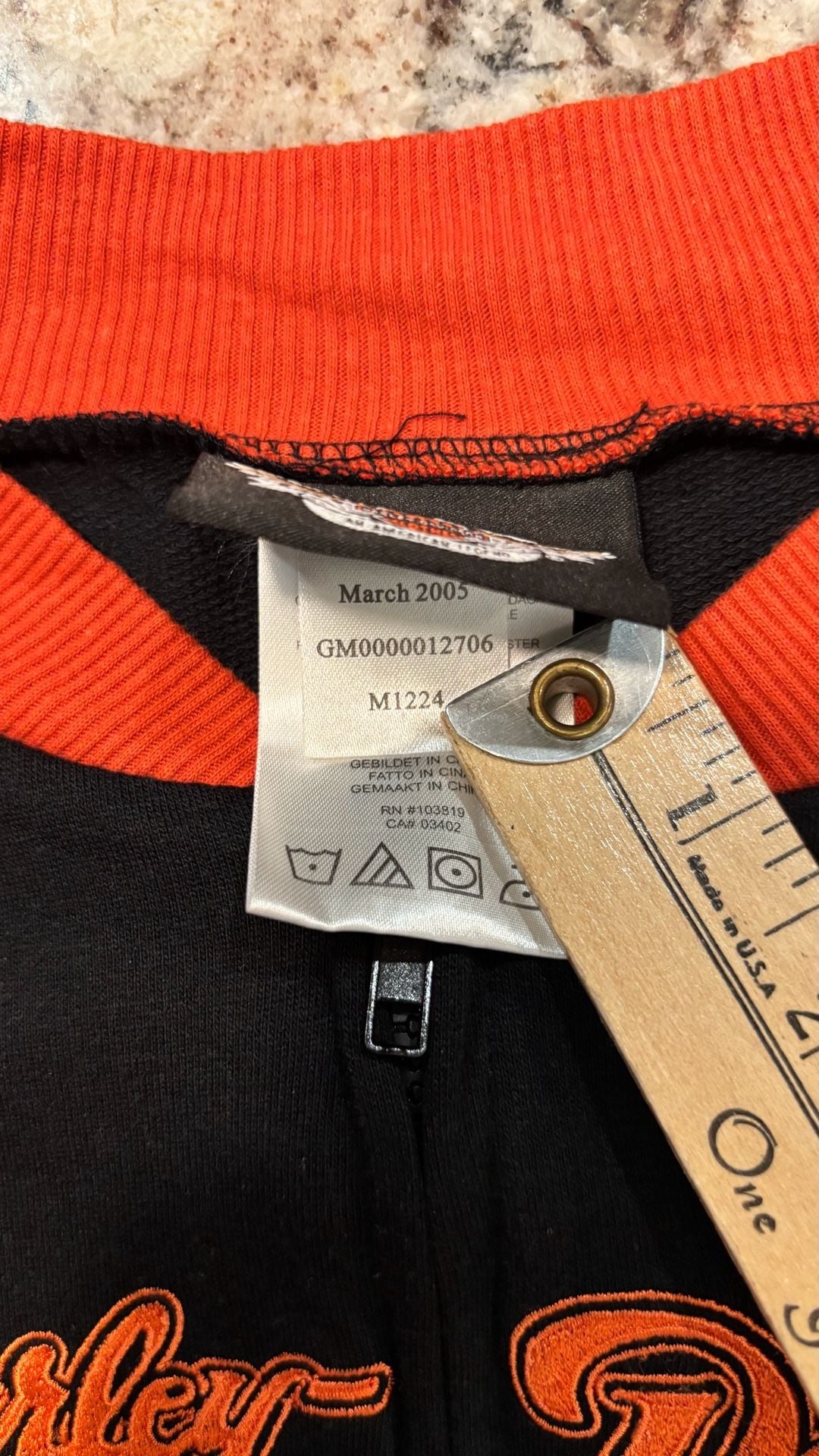 Harley Davidson Zip Up Vest Size M Black Orange Eagle Graphic 8