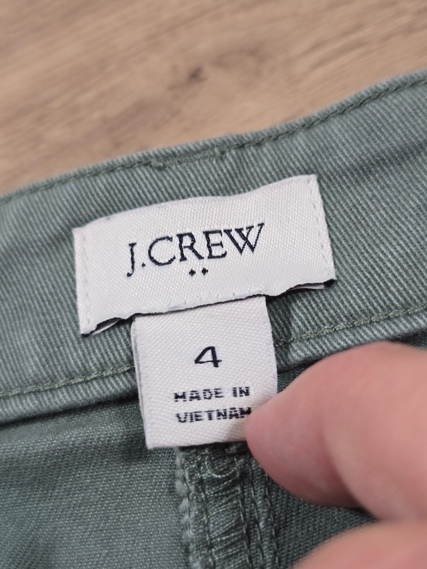 J.Crew Utility Pencil Skirt Sage Green Pockets Back Slit Size 4 9