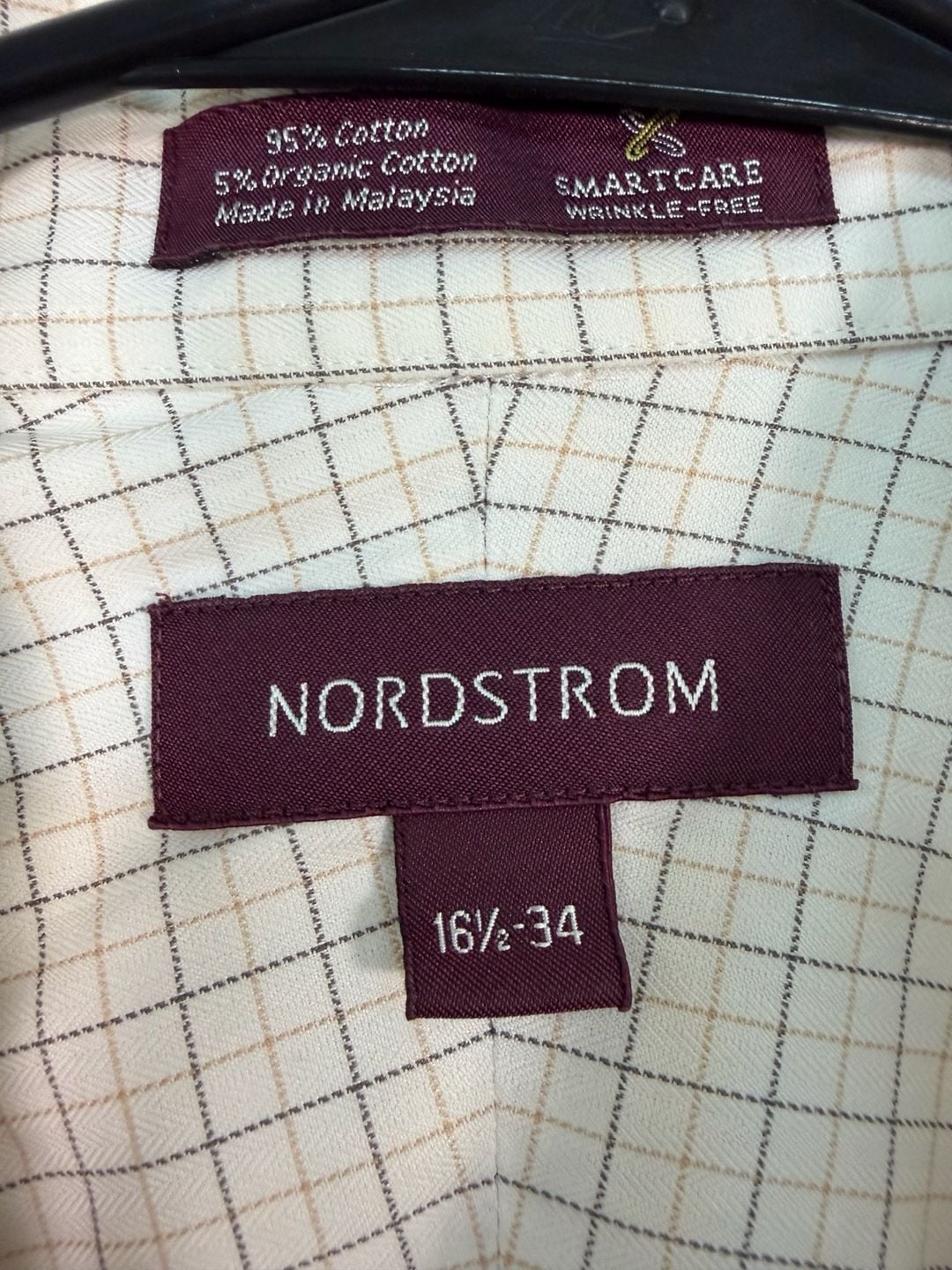 Nordstrom Smartcare Plaid Button Down Dress Shirt Size 16.5-34 5