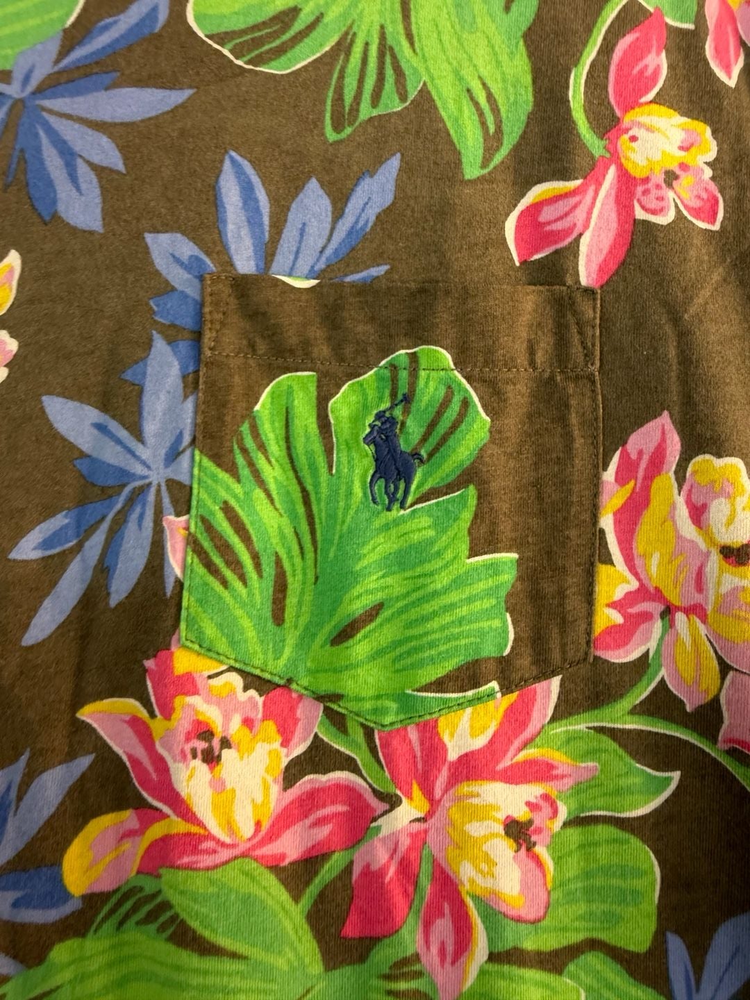 Polo Ralph Lauren Floral Pocket T-Shirt Size L Brown 3