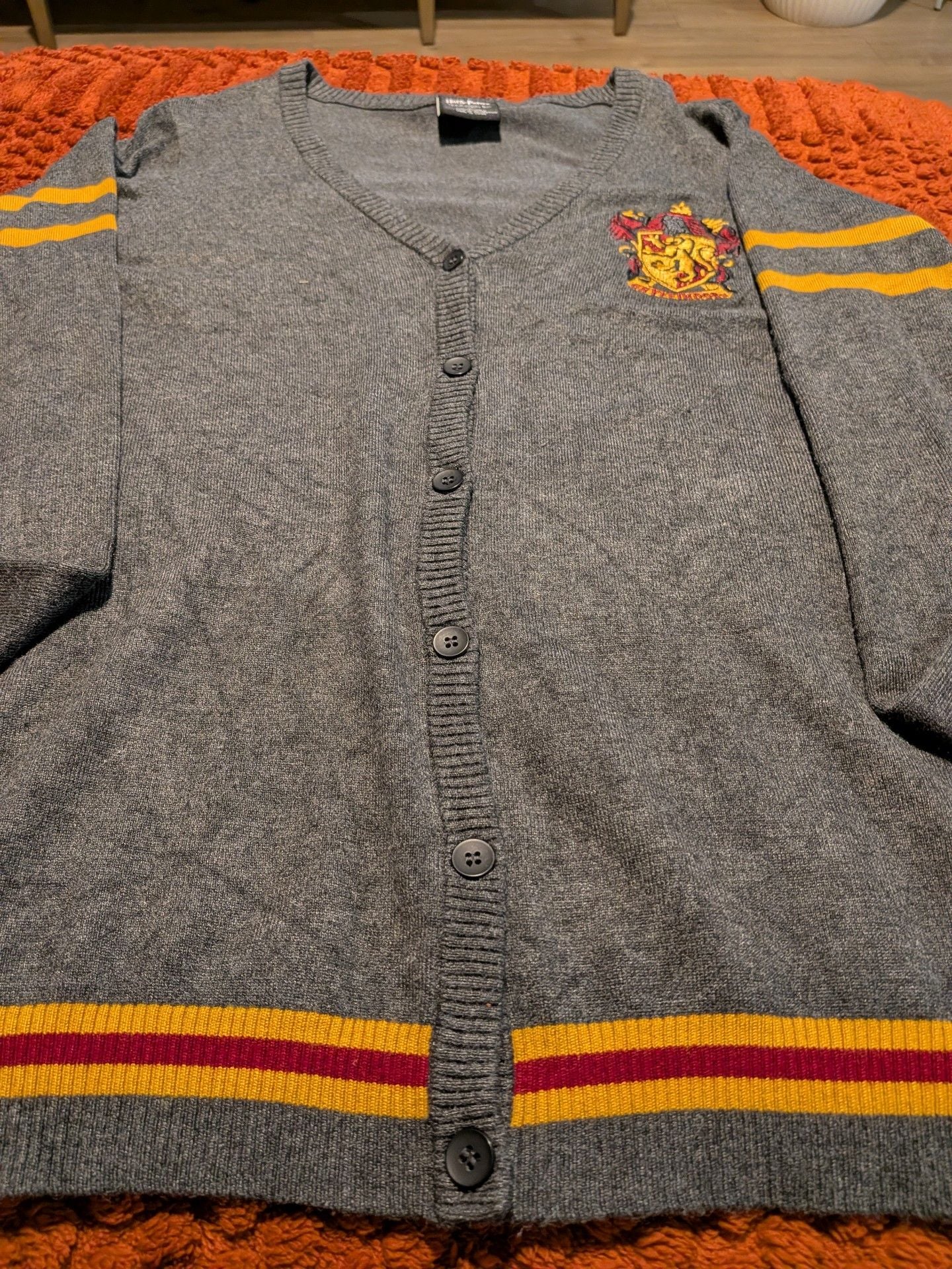 Harry Potter Gryffindor Cardigan Size L Gray Sweater 6