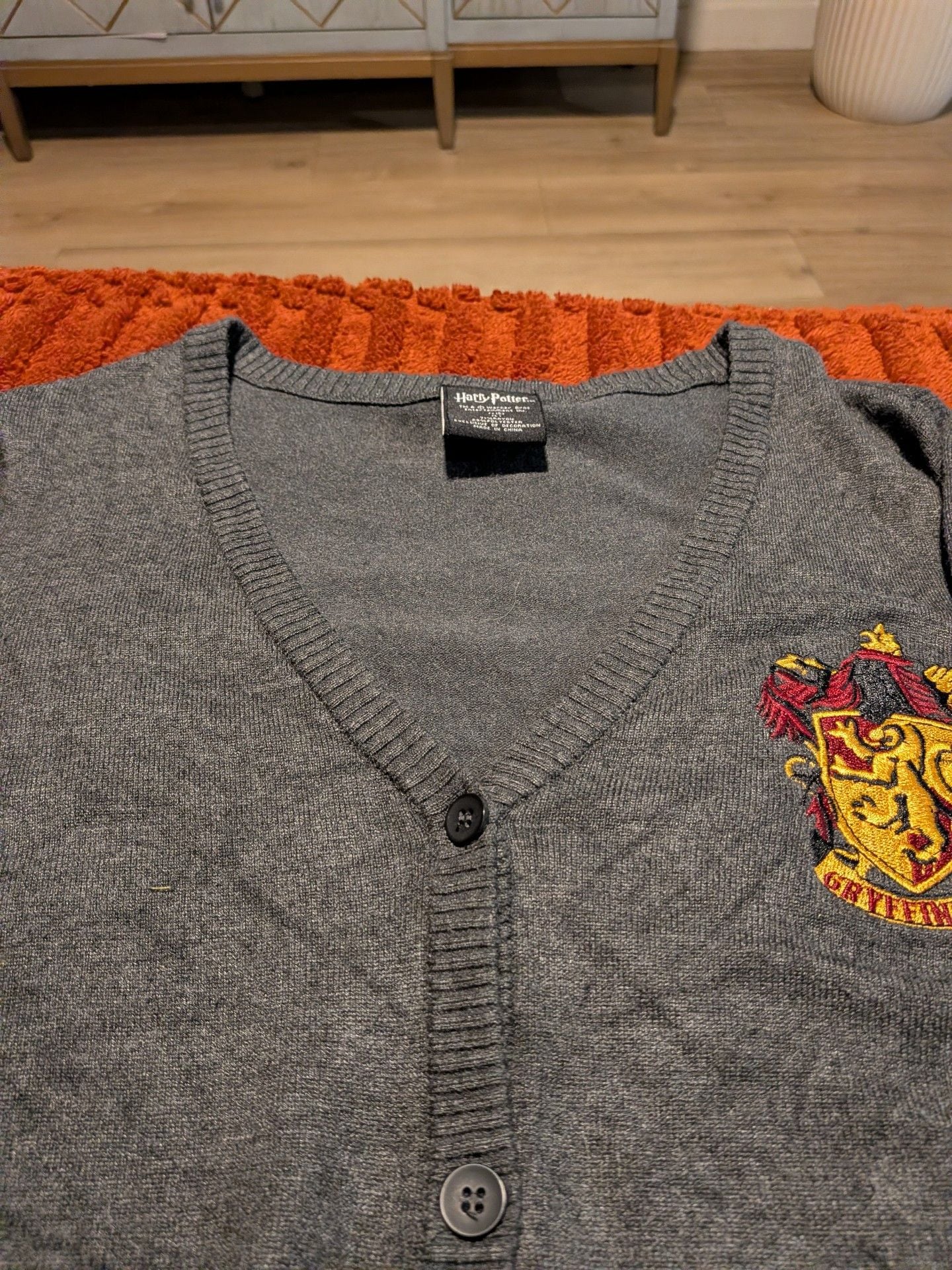 Harry Potter Gryffindor Cardigan Size L Gray Sweater 7