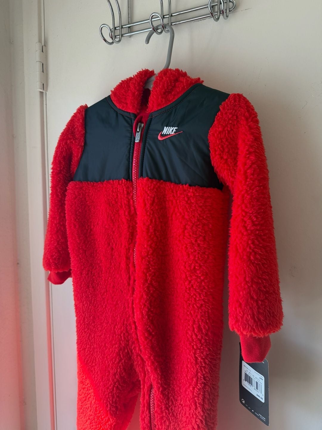 Nike Sherpa Coverall Size 24M Red Black 3
