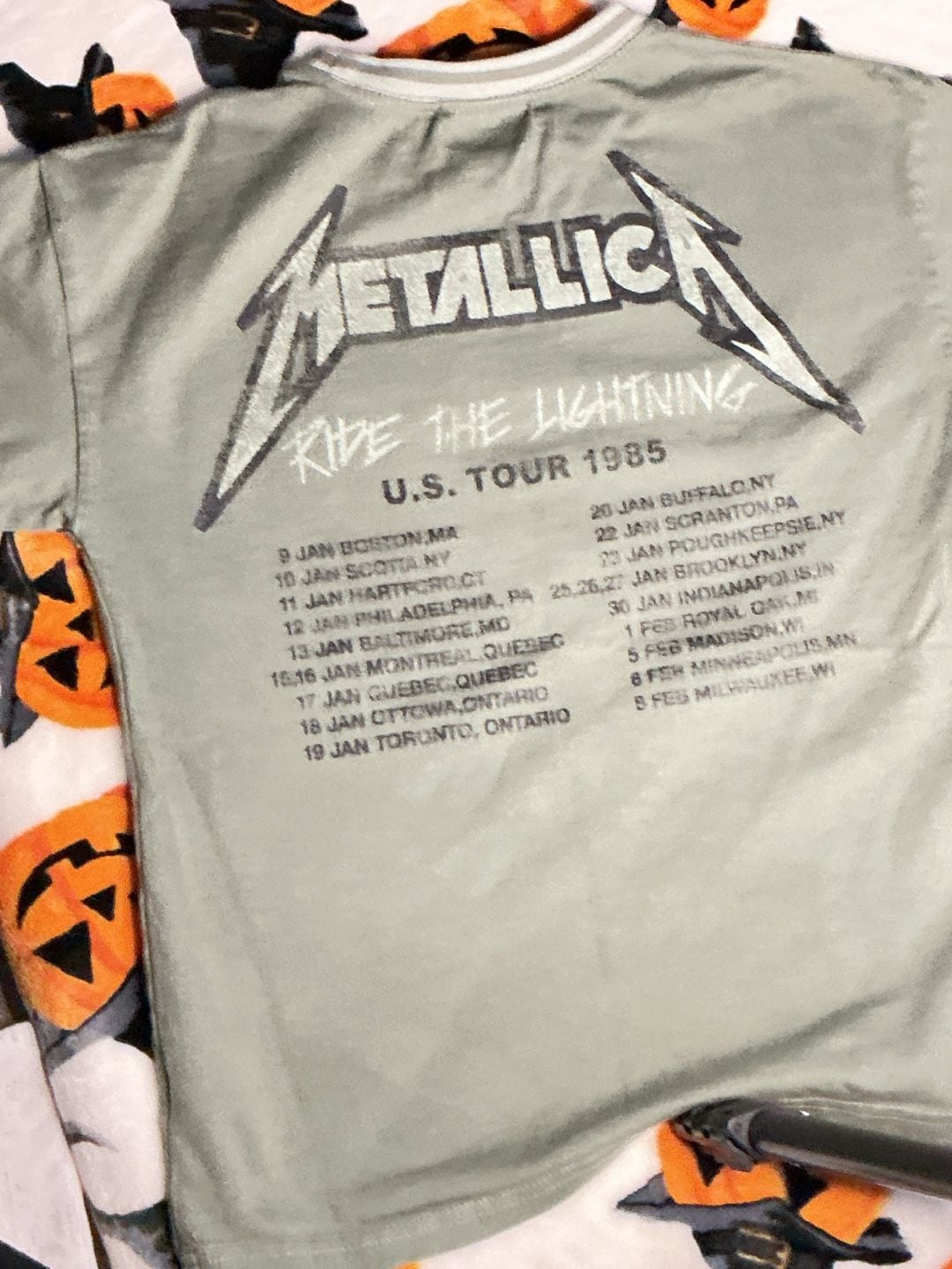 Metallica Ride The Lightning 1985 Tour T-Shirt Green 4