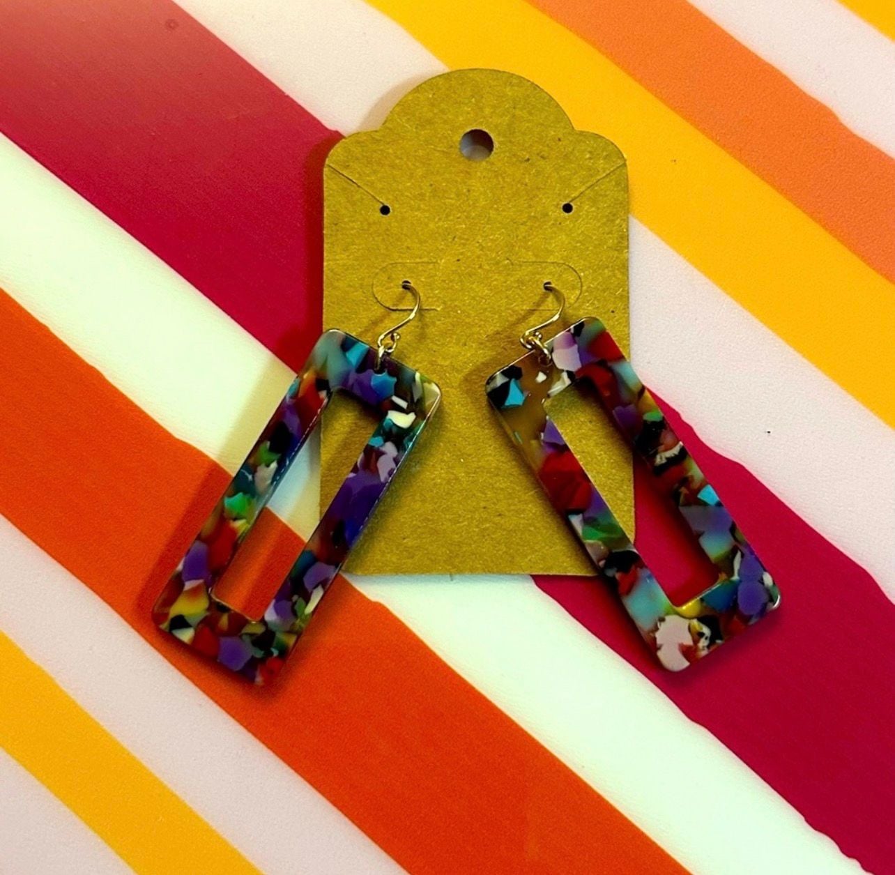 Handmade Colorful Acrylic Dangle Earrings #0305 3