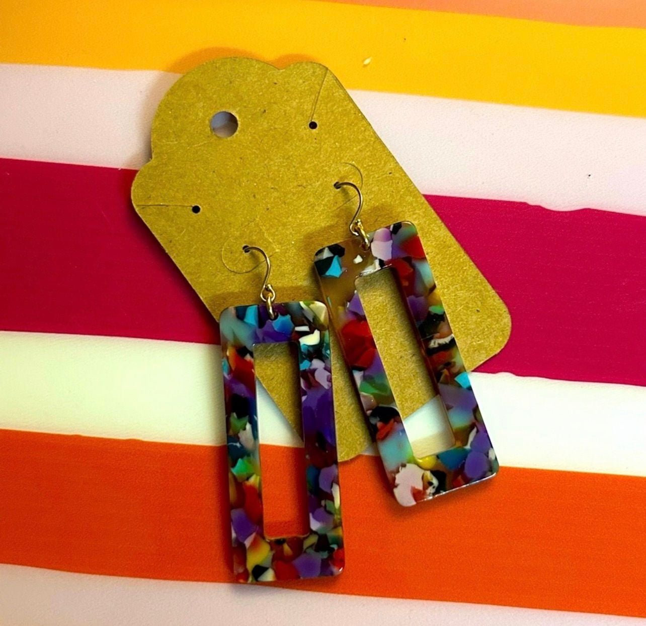 Handmade Colorful Acrylic Dangle Earrings #0305 4