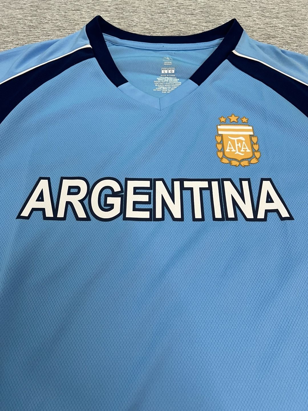 AFA Argentina Soccer Jersey Men’s Large L Light Blue Navy Official Product NWT 4