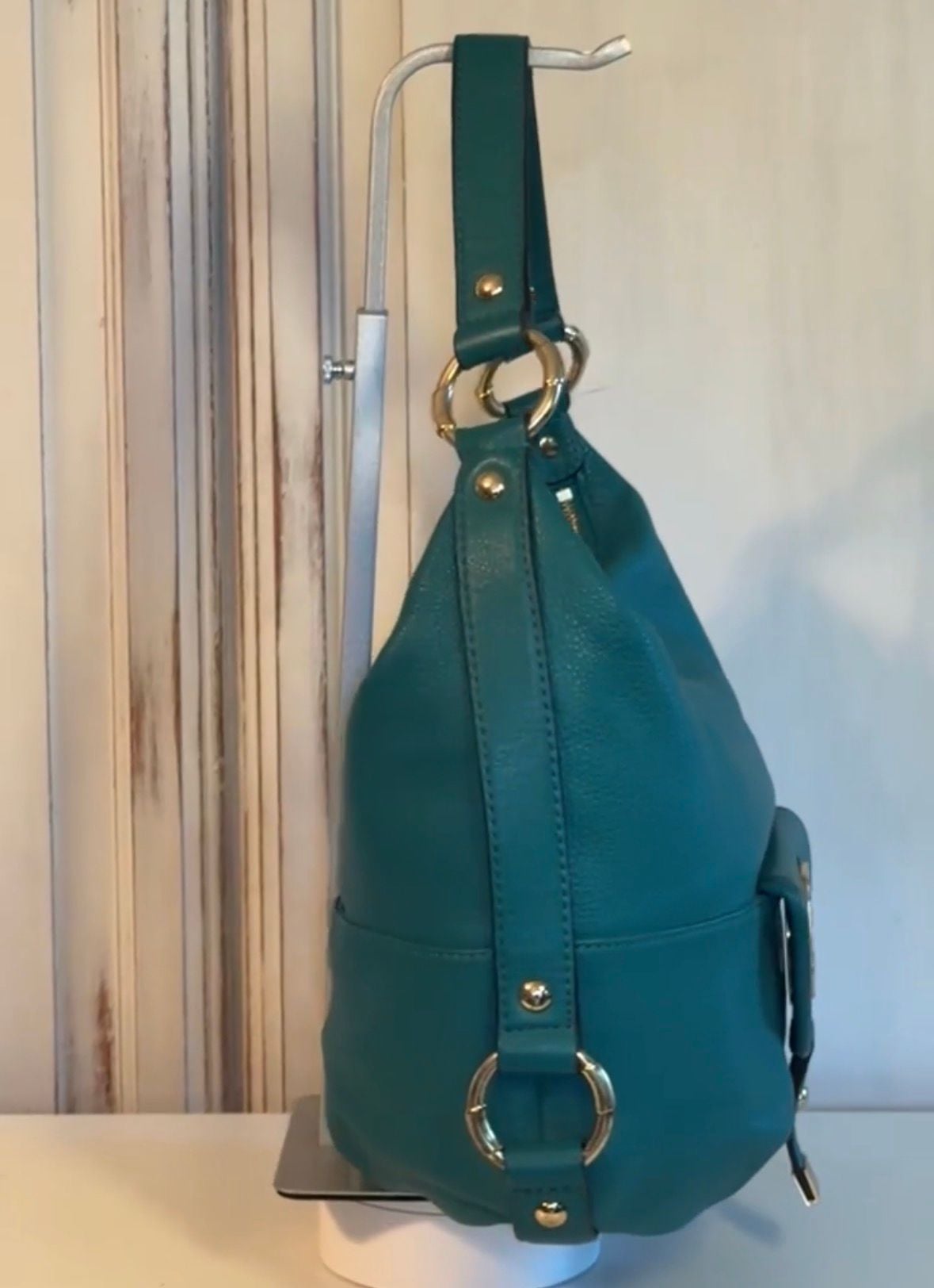 Michael Kors Jade Green Pebbled Leather Bag 7