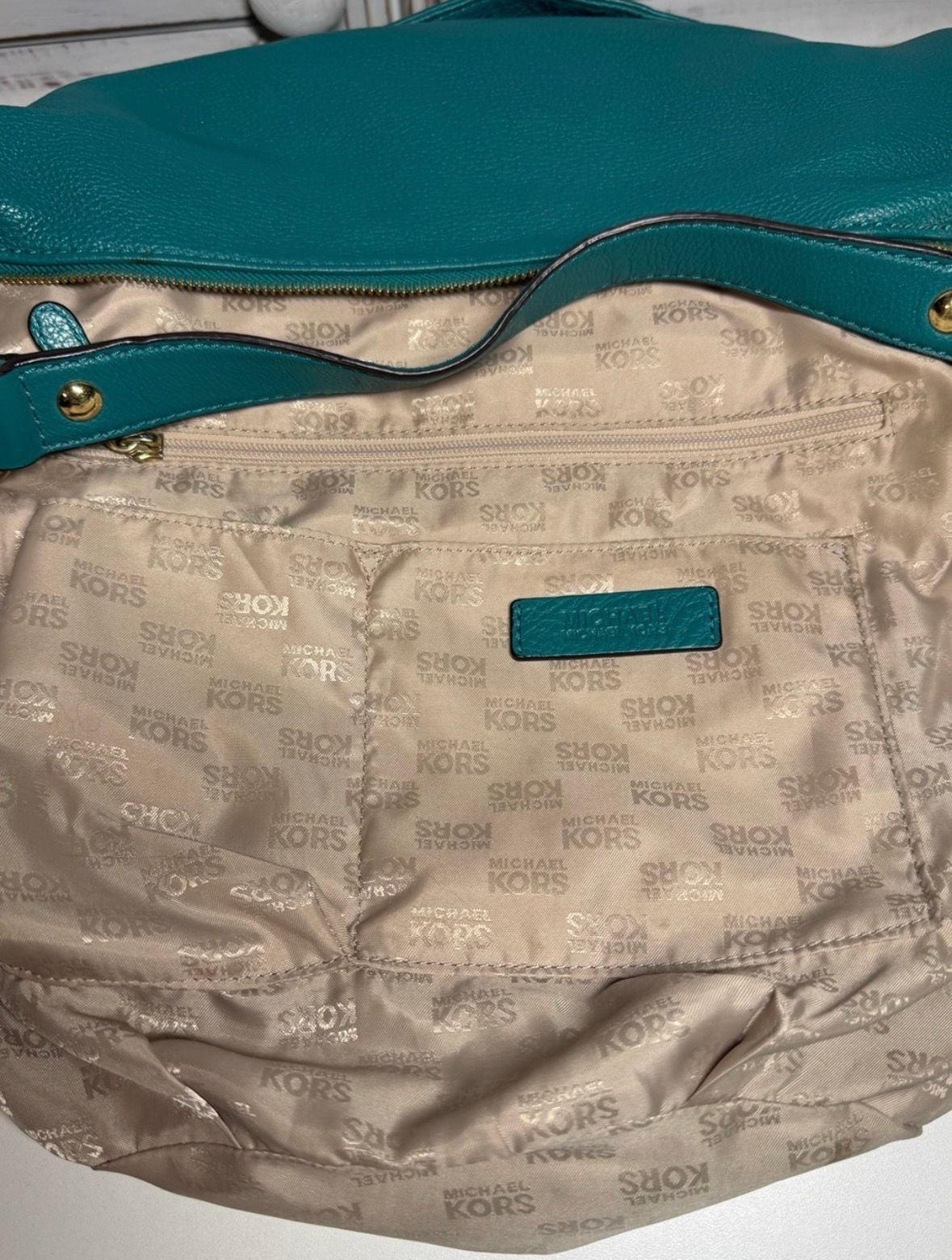 Michael Kors Jade Green Pebbled Leather Bag 9