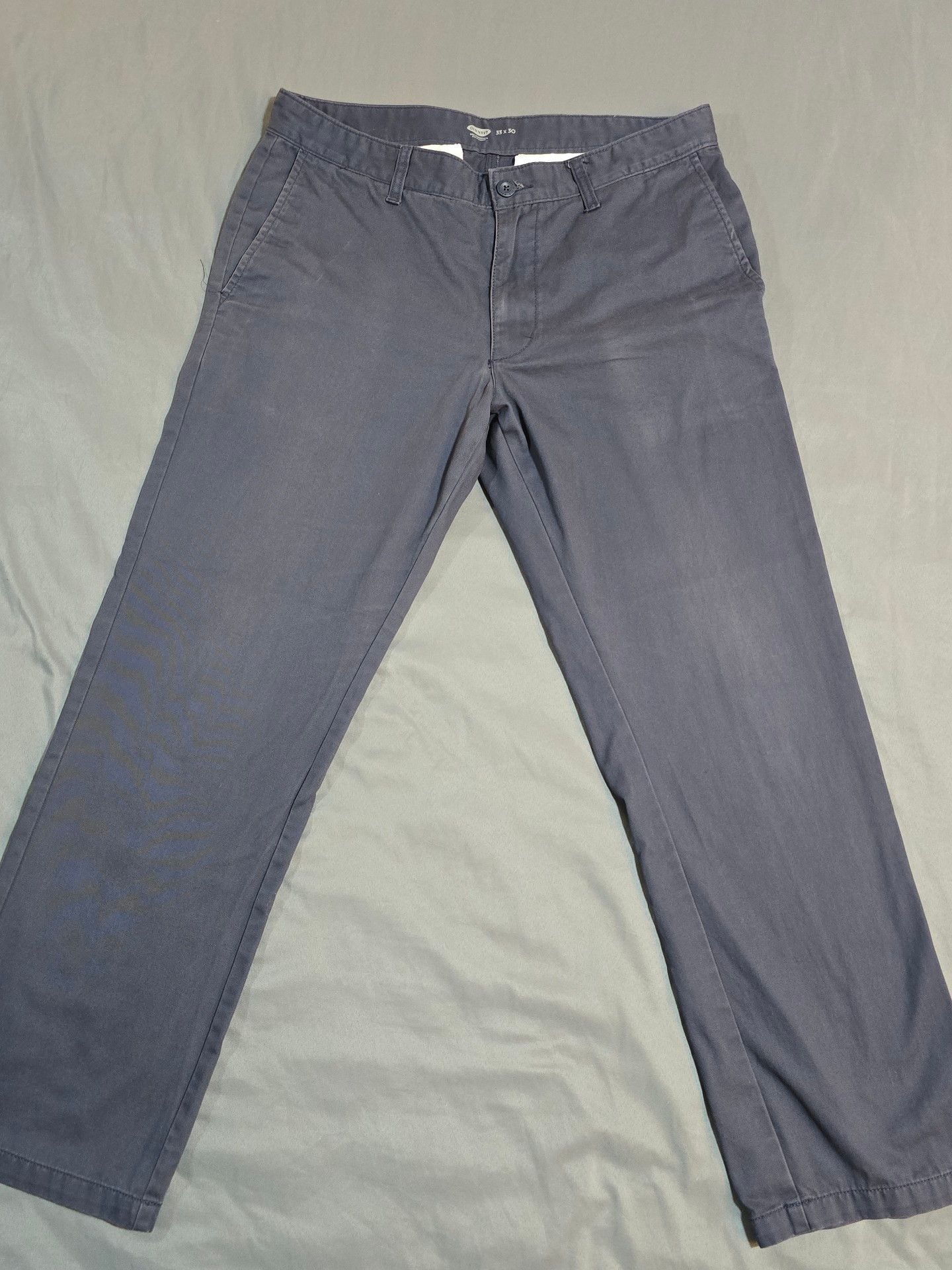 Old Navy Chino Pants 33x30 Gray Straight Leg Casual Trousers 1