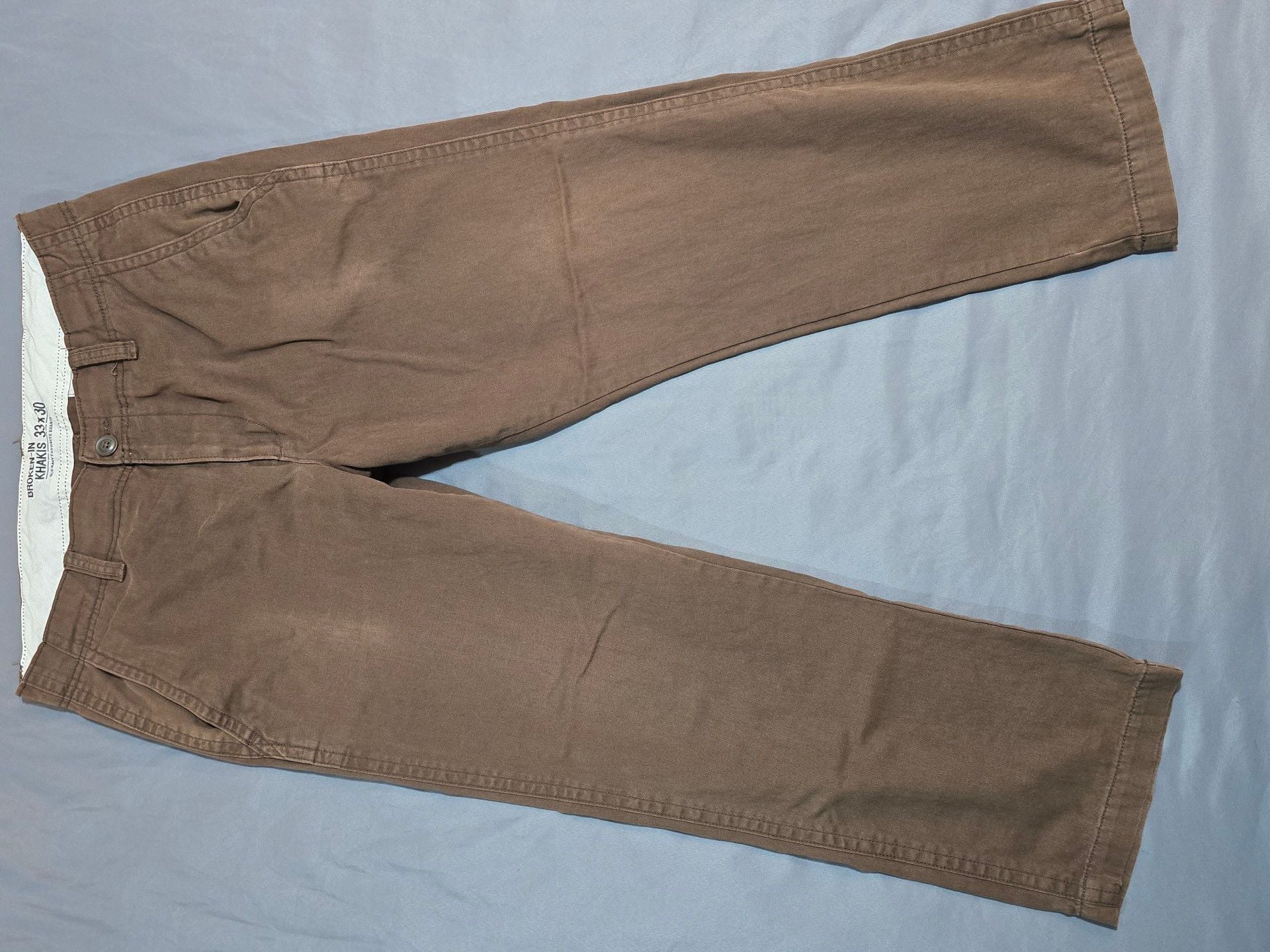 Old Navy Broken-In Khakis Pants 33x30 Brown Straight Leg 2