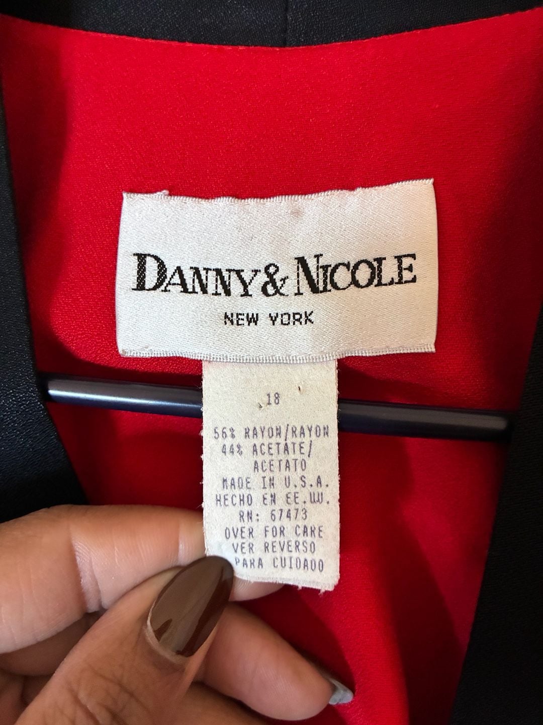 Danny & Nicole Red Black Double Breasted Blazer Dress Jacket Size 18 NWT 5