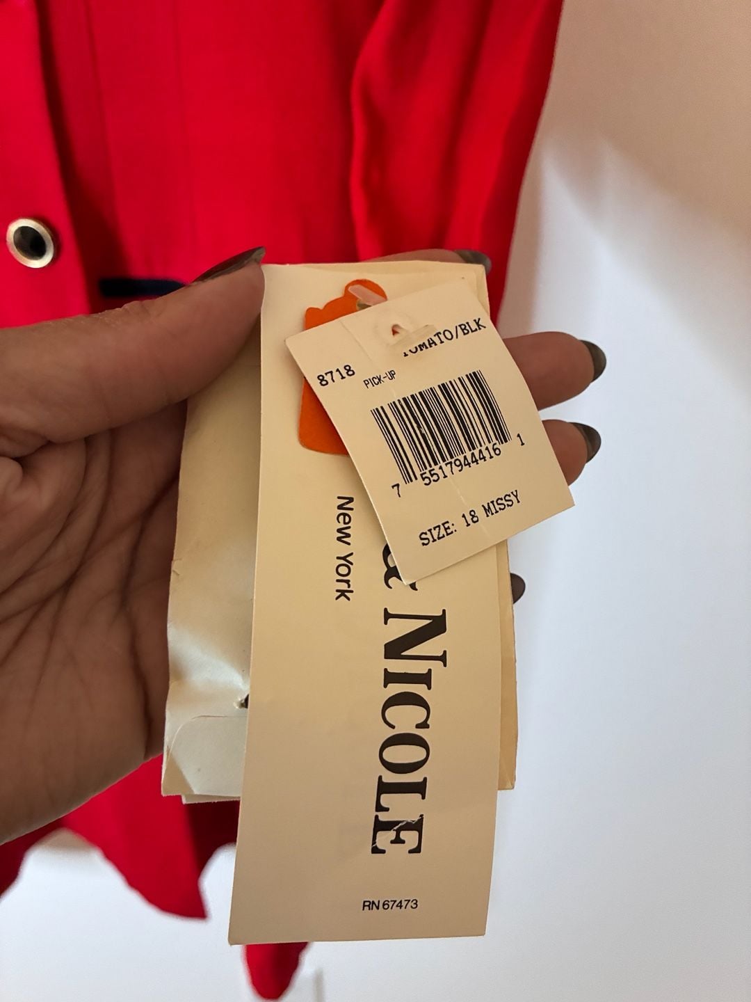 Danny & Nicole Red Black Double Breasted Blazer Dress Jacket Size 18 NWT 6
