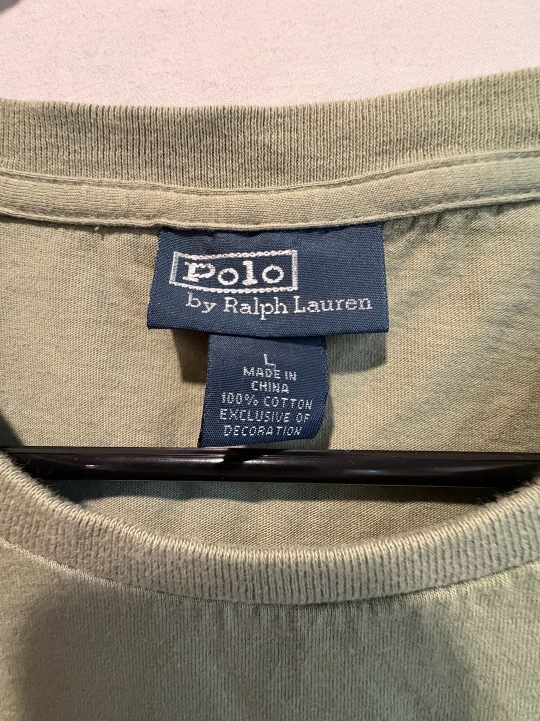Polo Ralph Lauren T-Shirt Size L Green Cotton Embroidered Logo 3