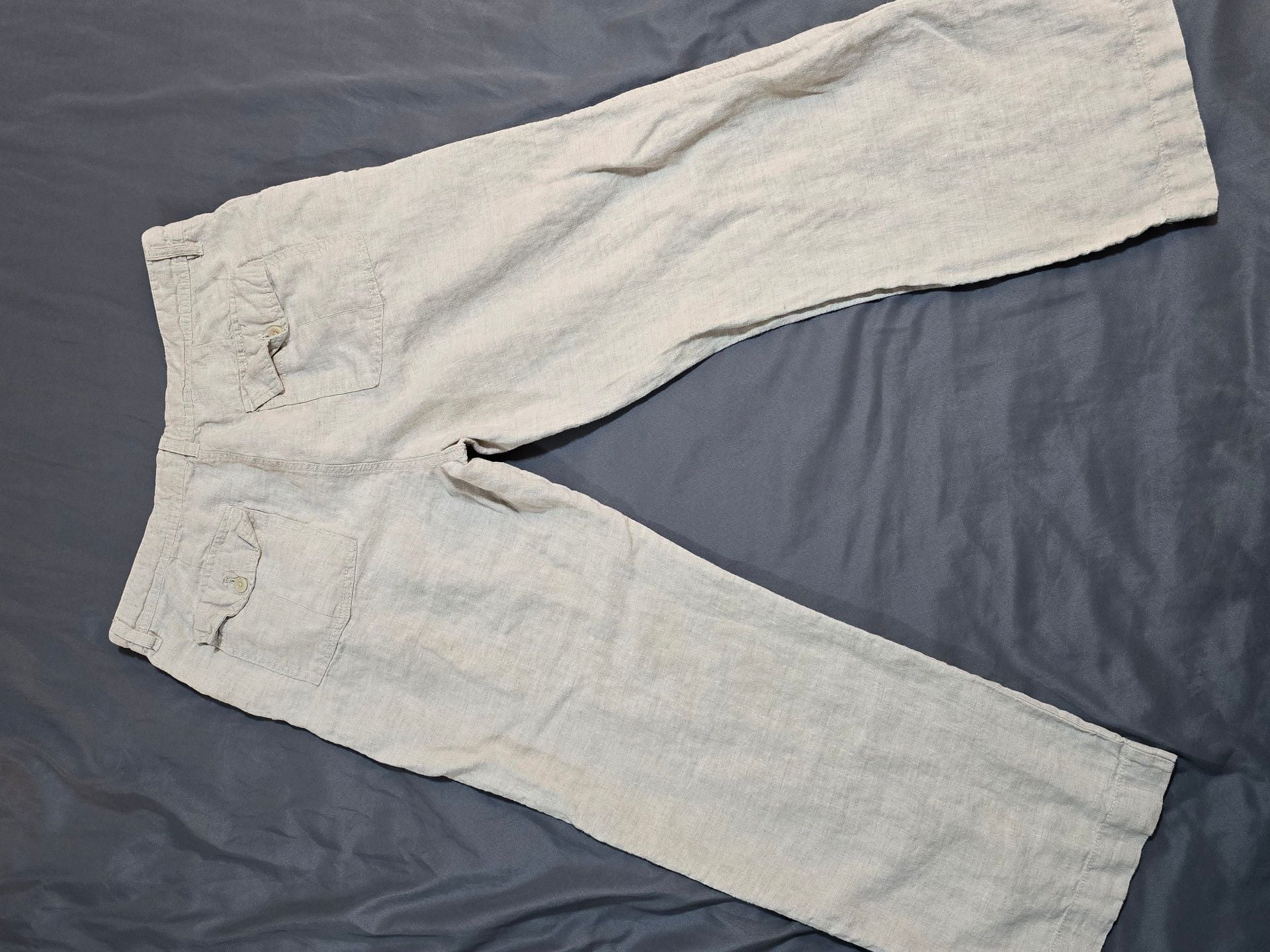 Old Navy Linen Pants Size 33x30 Beige Loose Fit Casual Trousers 5