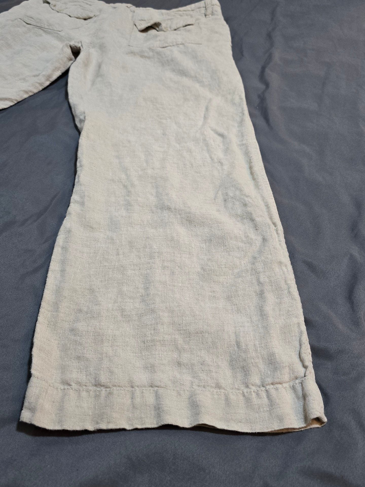 Old Navy Linen Pants Size 33x30 Beige Loose Fit Casual Trousers 7