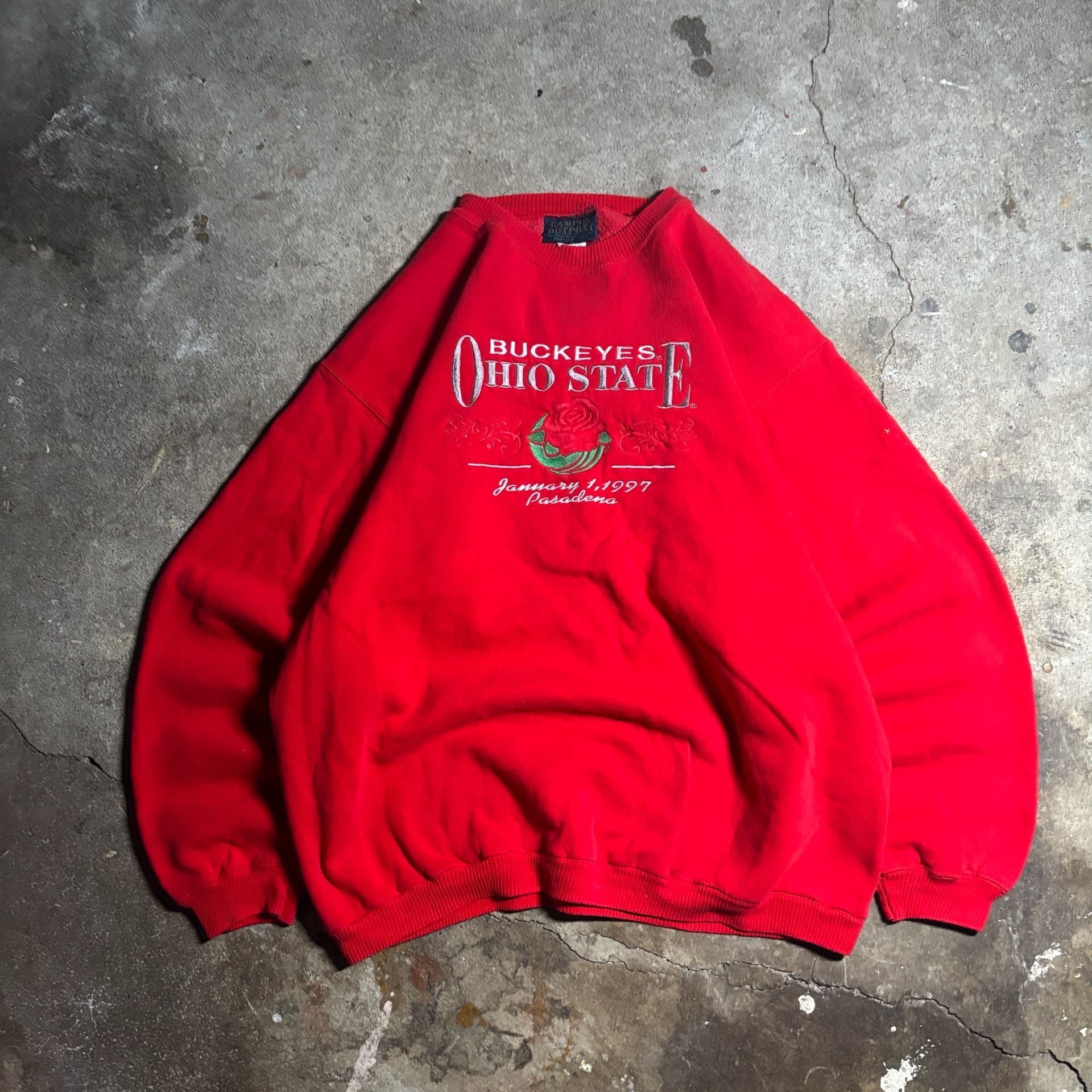 Rare vintage Campus Outpost Ohio State Buckeyes 1997 Rose Bowl Sweatshirt Red L 3
