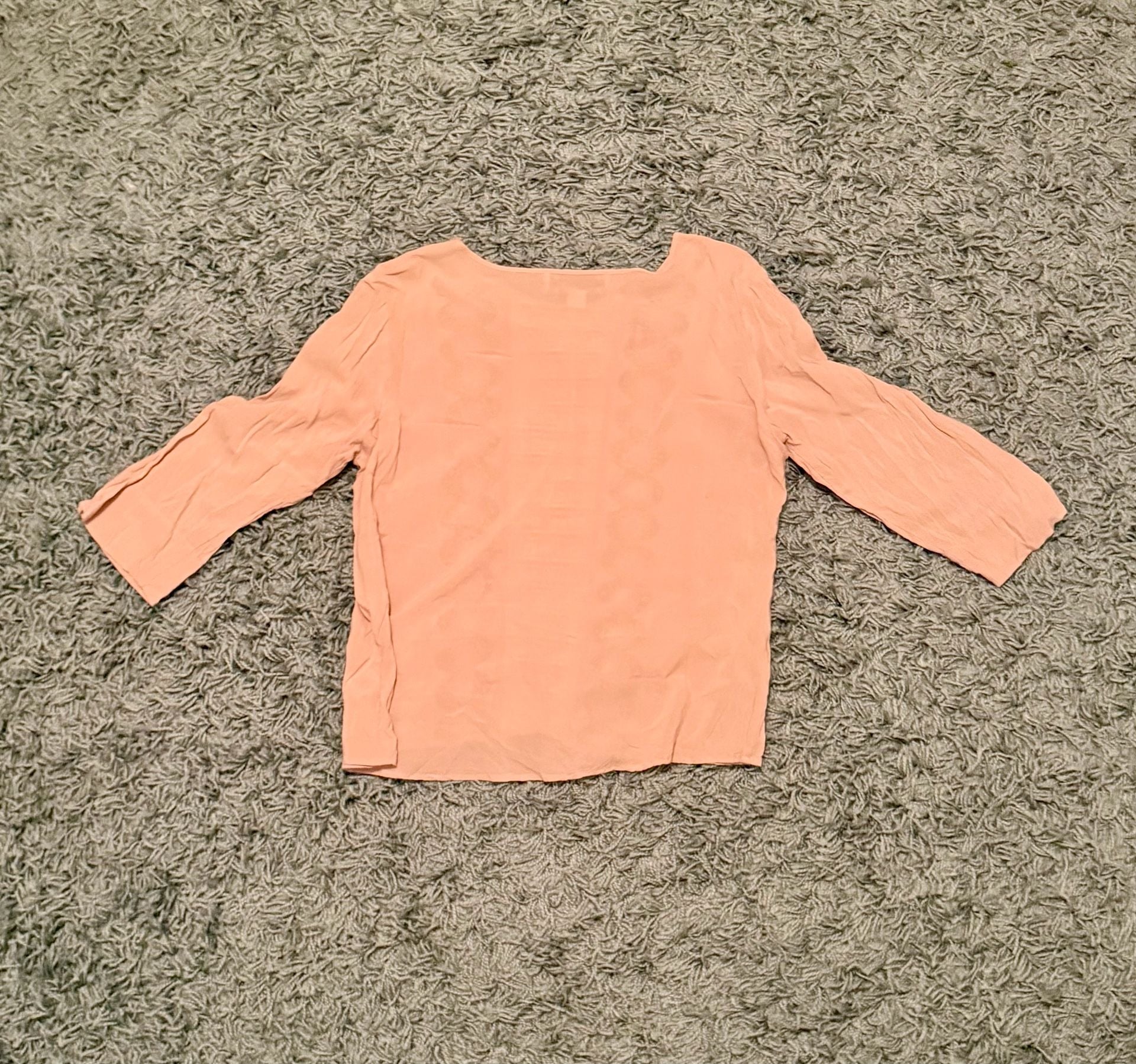 Beyond Vintage Blouse XL Pink Lace Front Rayon Top 7